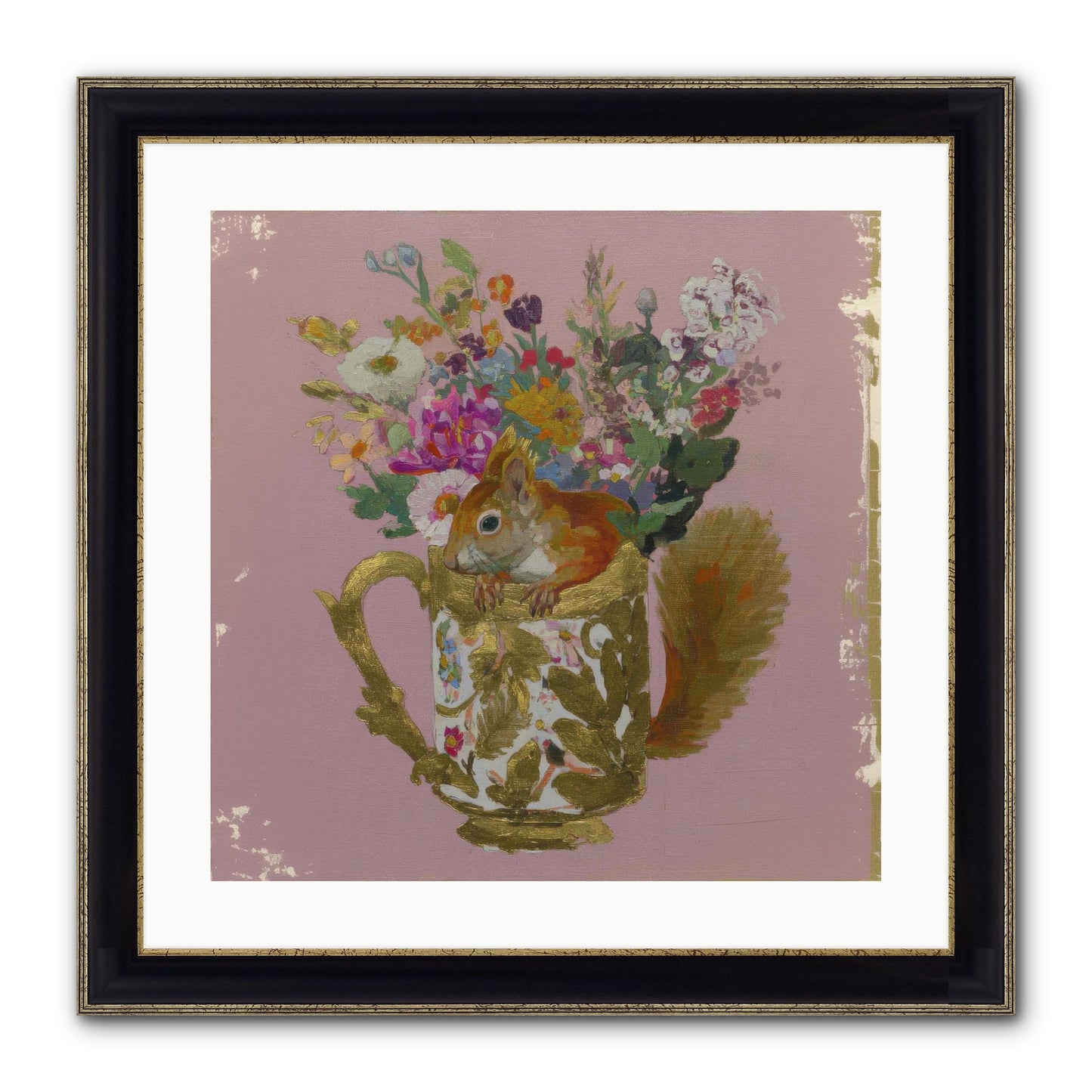 Confessions Of The Teacup Court Framed Print - Black & Gold 20x20