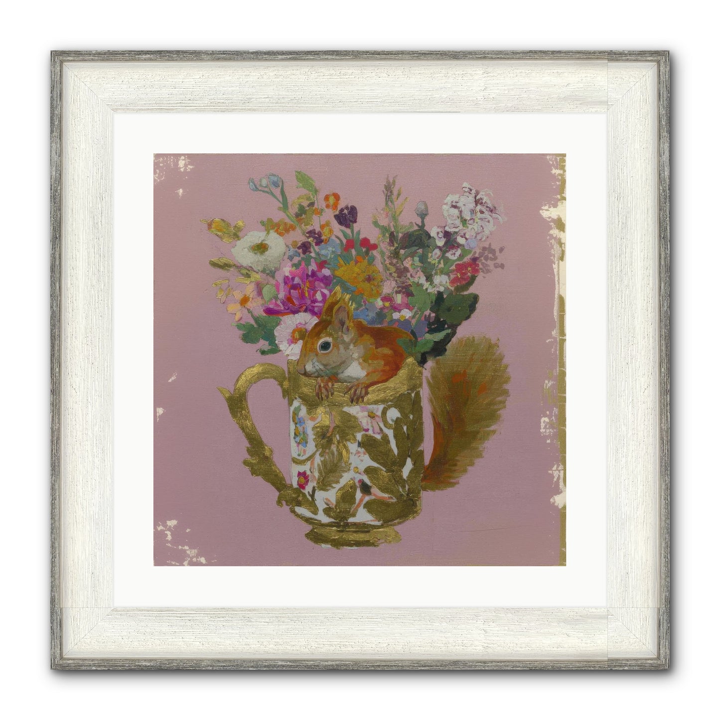 Confessions Of The Teacup Court Framed Print - Driftwood White 20x20