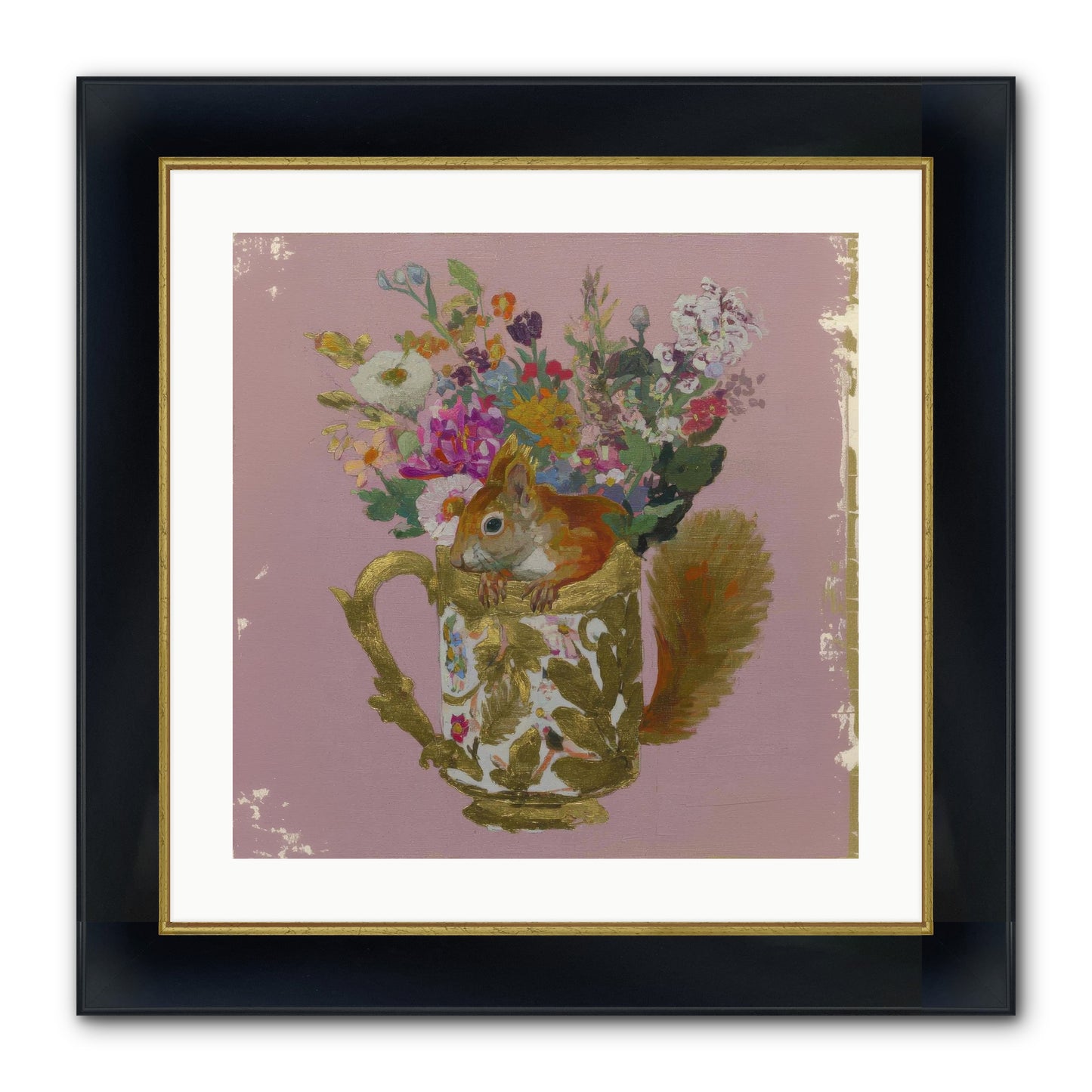 Confessions Of The Teacup Court Framed Print - Wide Black w/Gold 20x20