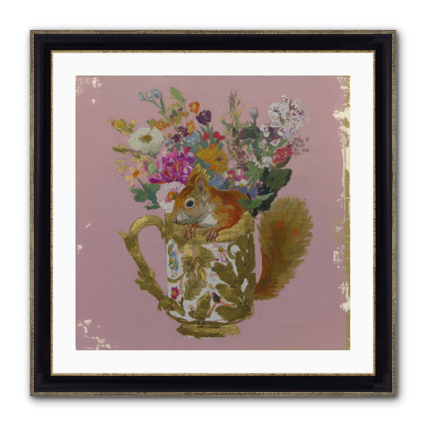 Confessions Of The Teacup Court Framed Print - Black & Gold 24x24