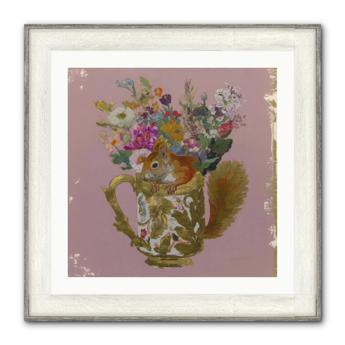 Confessions Of The Teacup Court Framed Print - Driftwood White 24x24