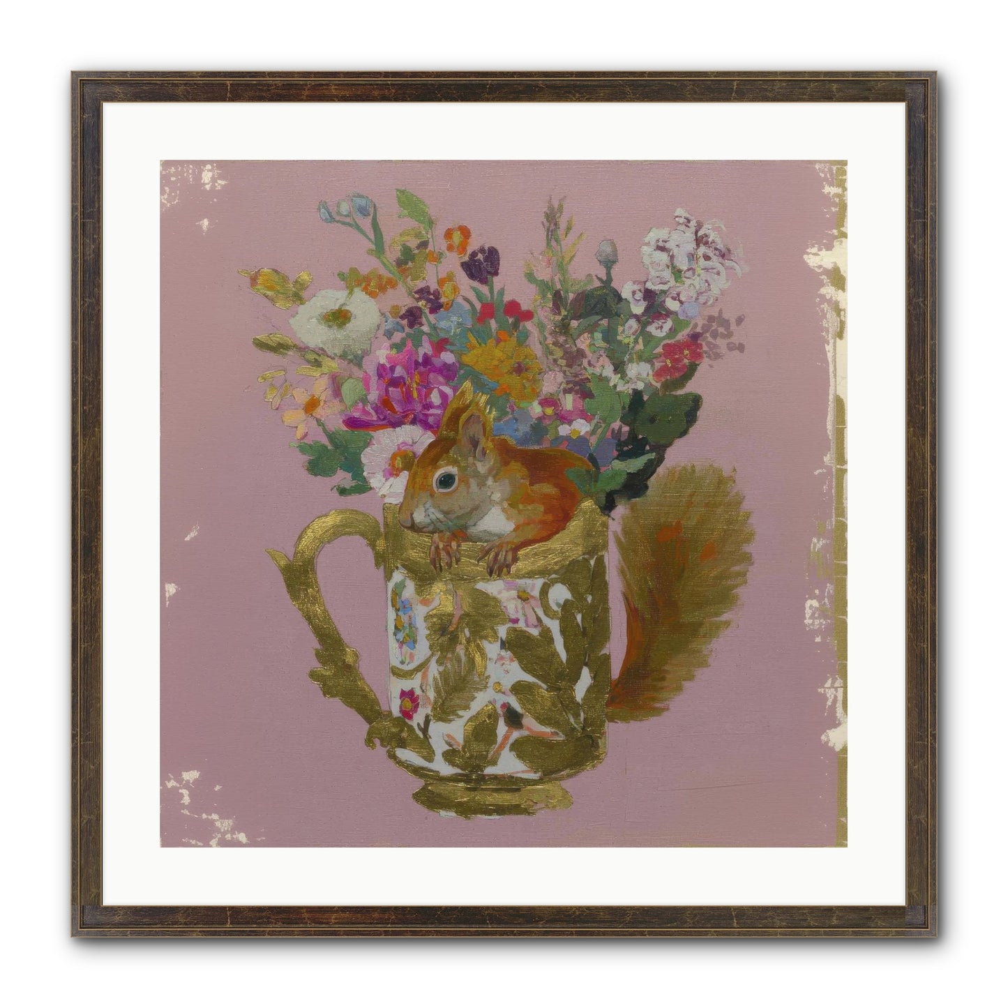 Confessions Of The Teacup Court Framed Print - Slimwoods Black/Gold 24x24