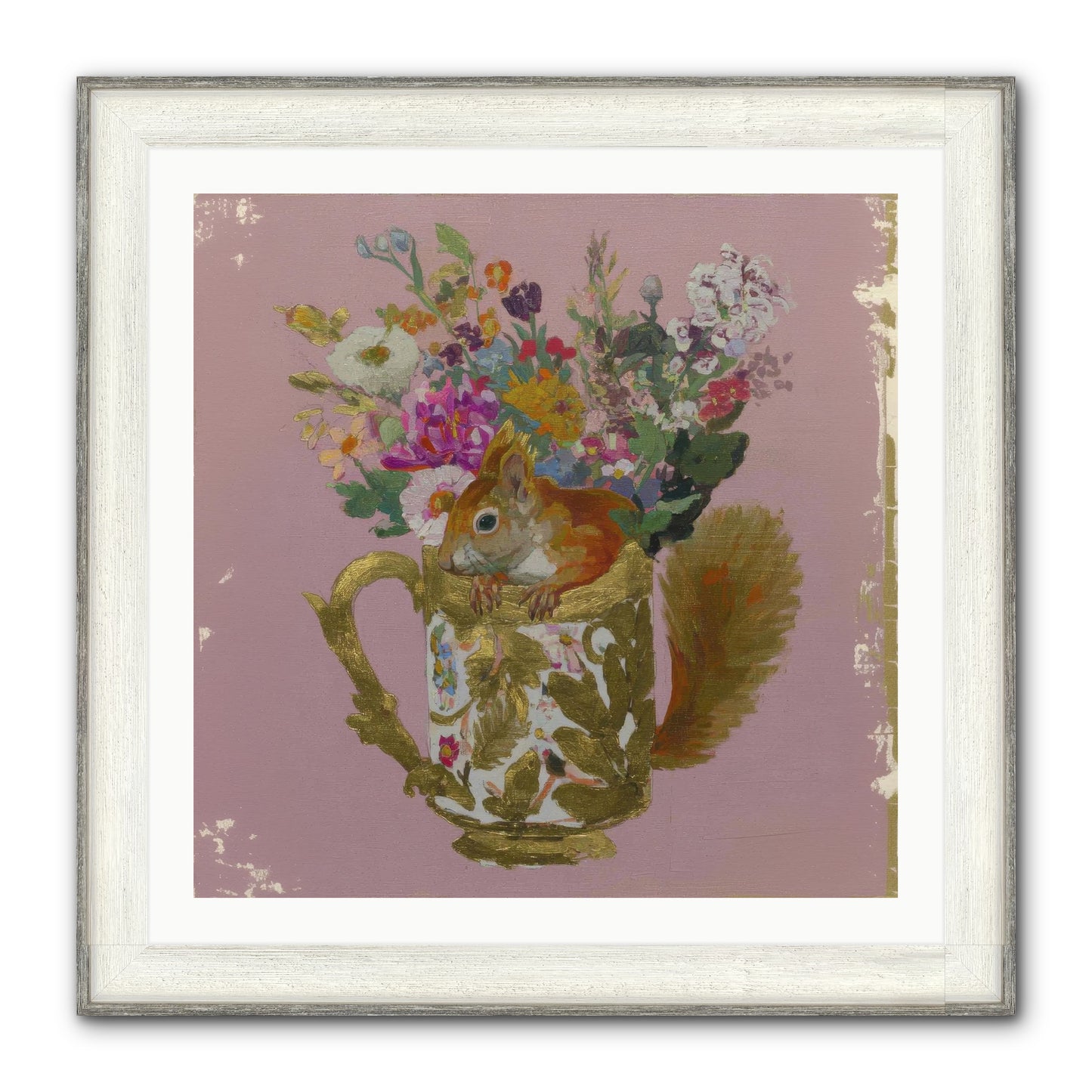 Confessions Of The Teacup Court Framed Print - Driftwood White 30x30