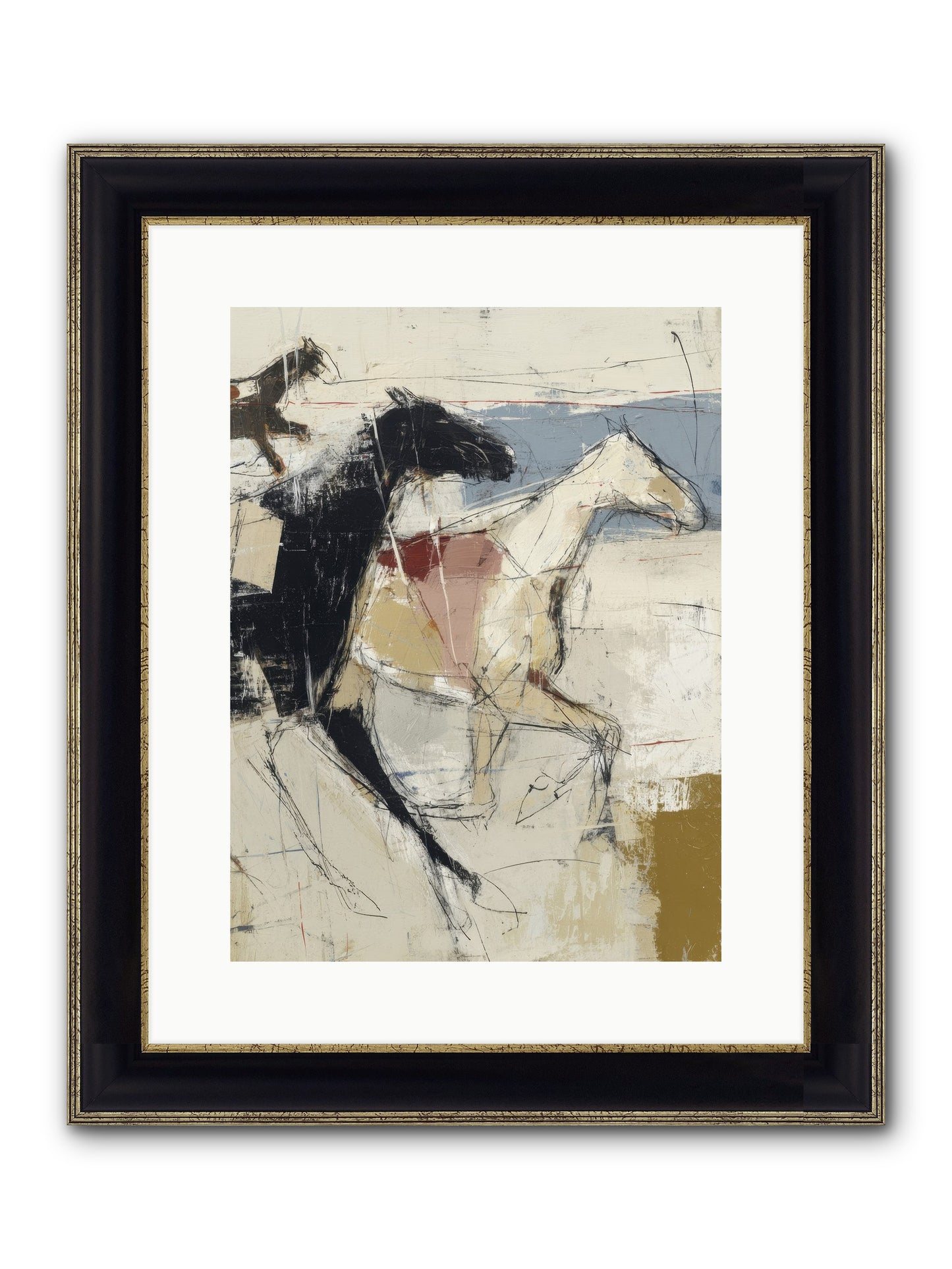 Contemplated Framed Print - Black & Gold 12x16