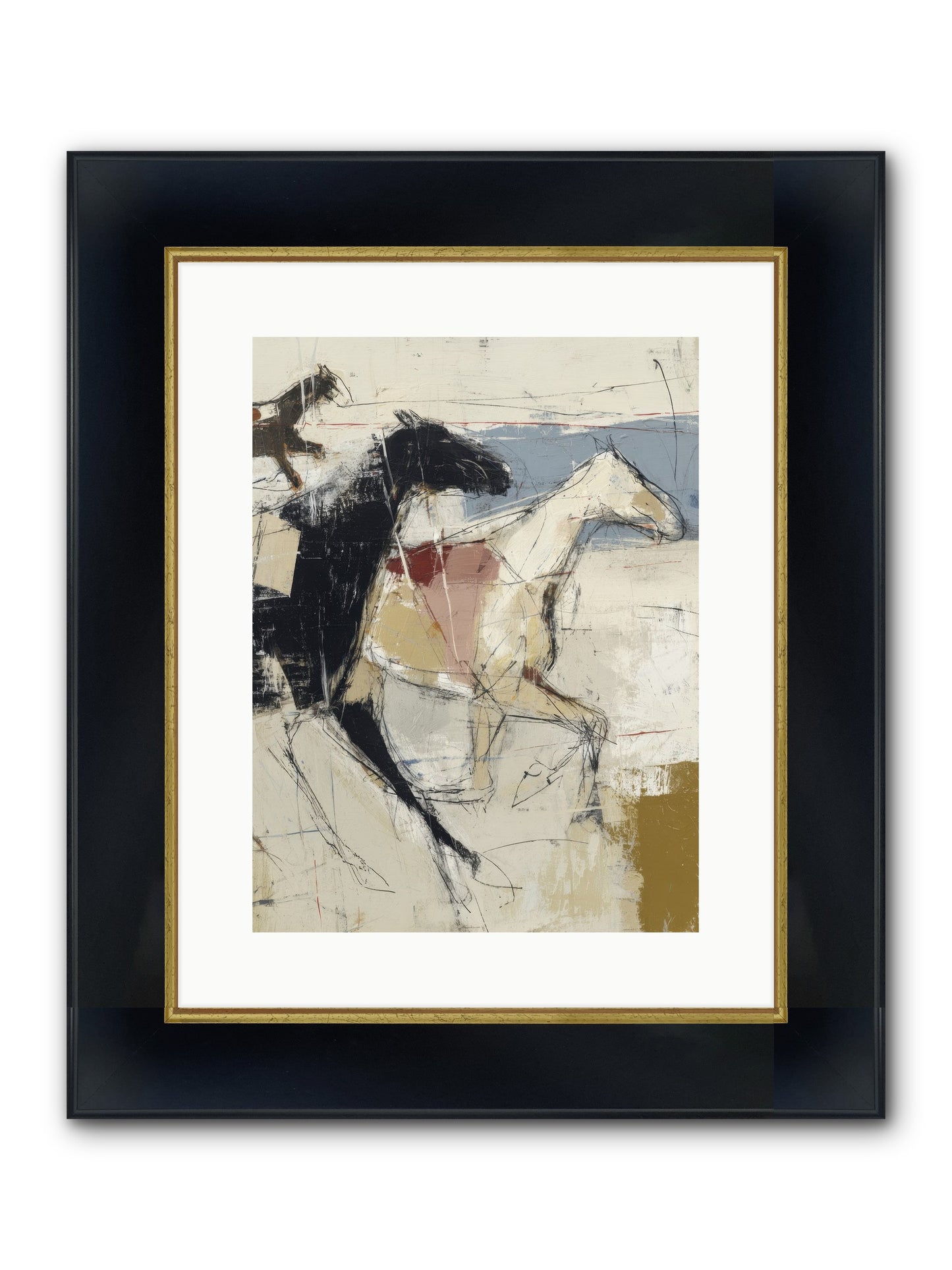 Contemplated Framed Print - Wide Black w/Gold 12x16