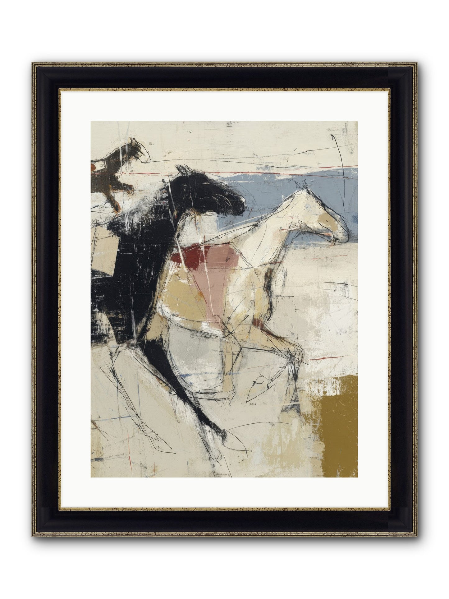 Contemplated Framed Print - Black & Gold 18x24