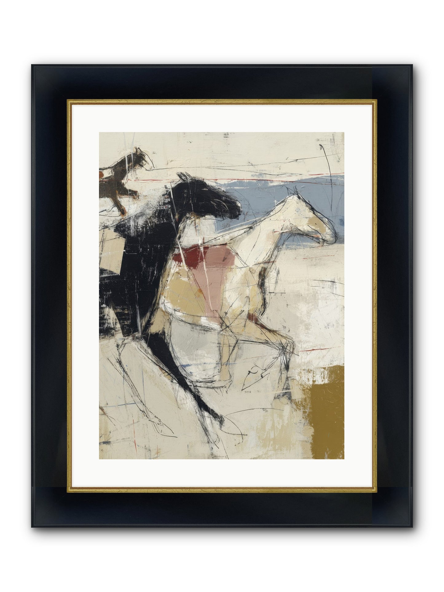 Contemplated Framed Print - Wide Black w/Gold 18x24