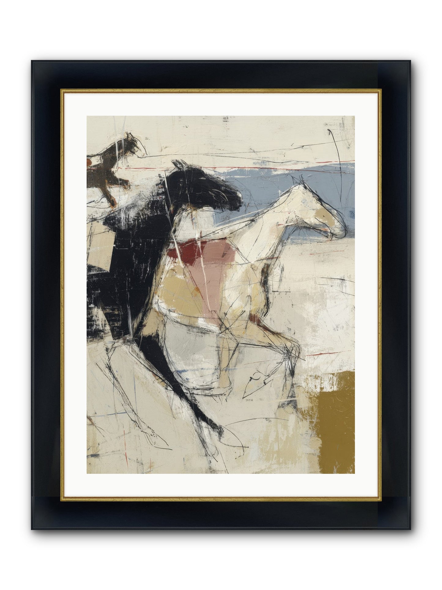 Contemplated Framed Print - Wide Black w/Gold 24x32