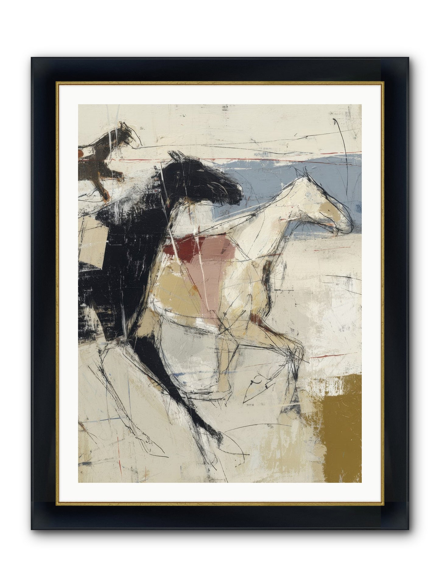 Contemplated Framed Print - Wide Black w/Gold 30x40
