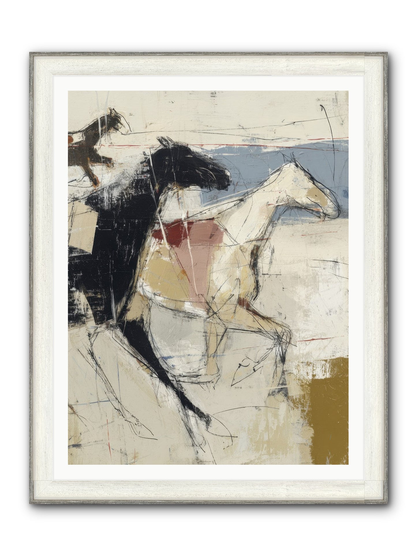 Contemplated Framed Print - Driftwood White 36x48