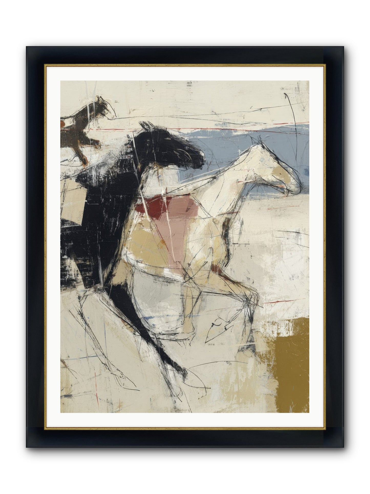 Contemplated Framed Print - Wide Black w/Gold 36x48