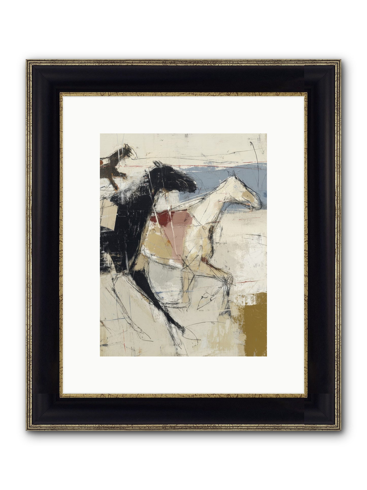 Contemplated Framed Print - Black & Gold 9x12