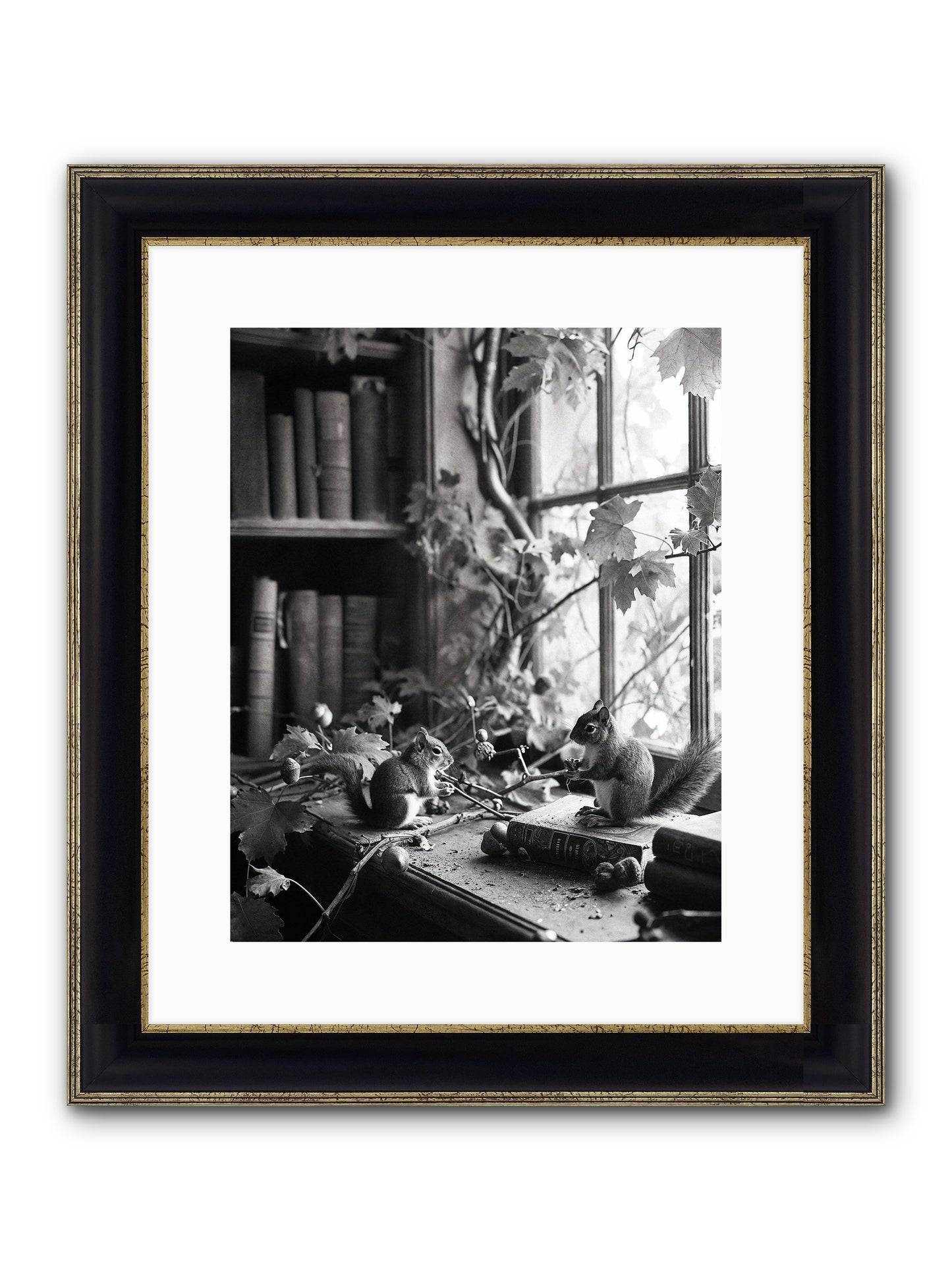 Conversation Framed Print - Black & Gold 12x15