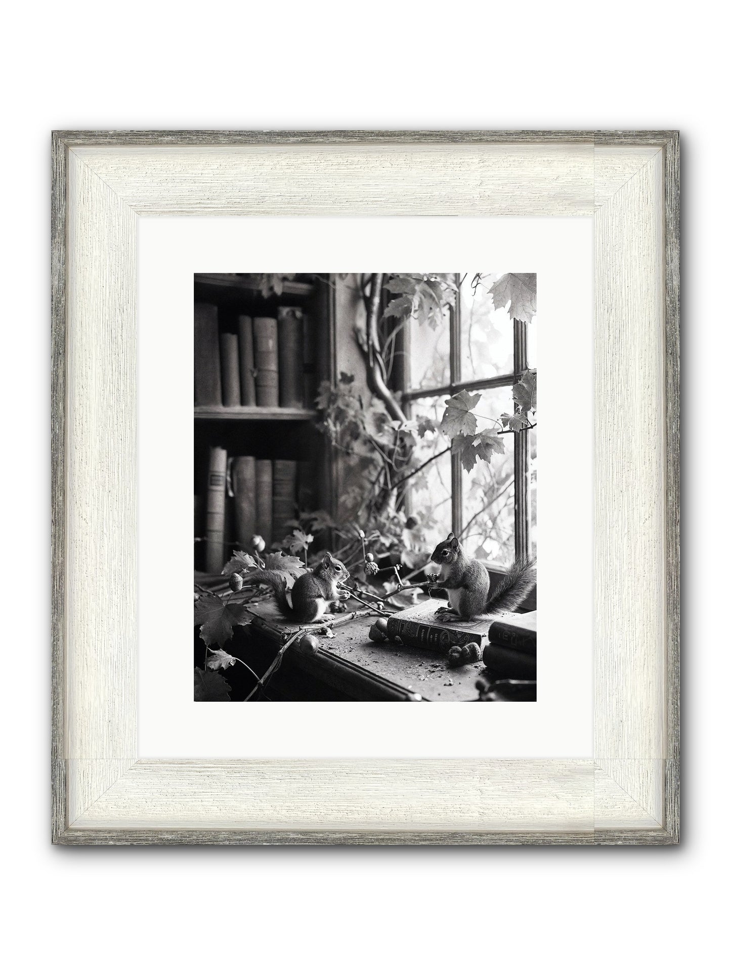 Conversation Framed Print - Driftwood White 12x15