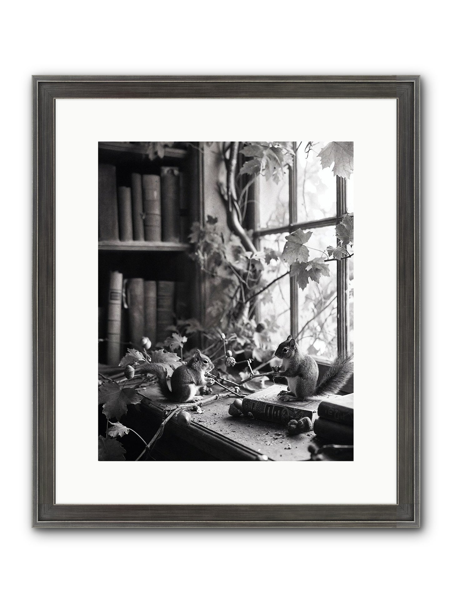 Conversation Framed Print - Slimwoods Black/Silver 12x15