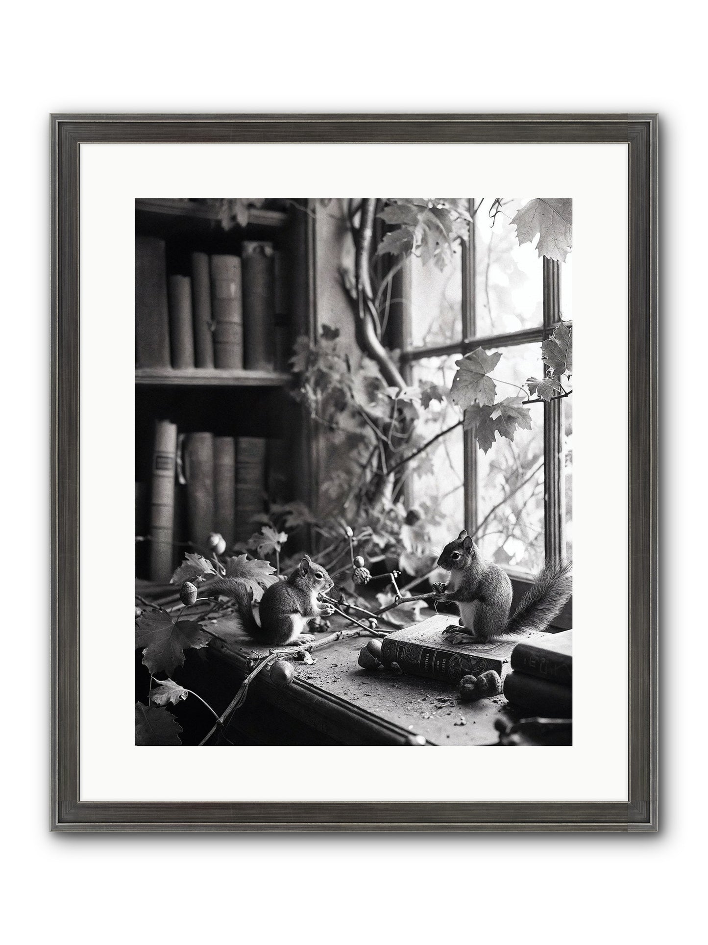 Conversation Framed Print - Slimwoods Black/Silver 16x20