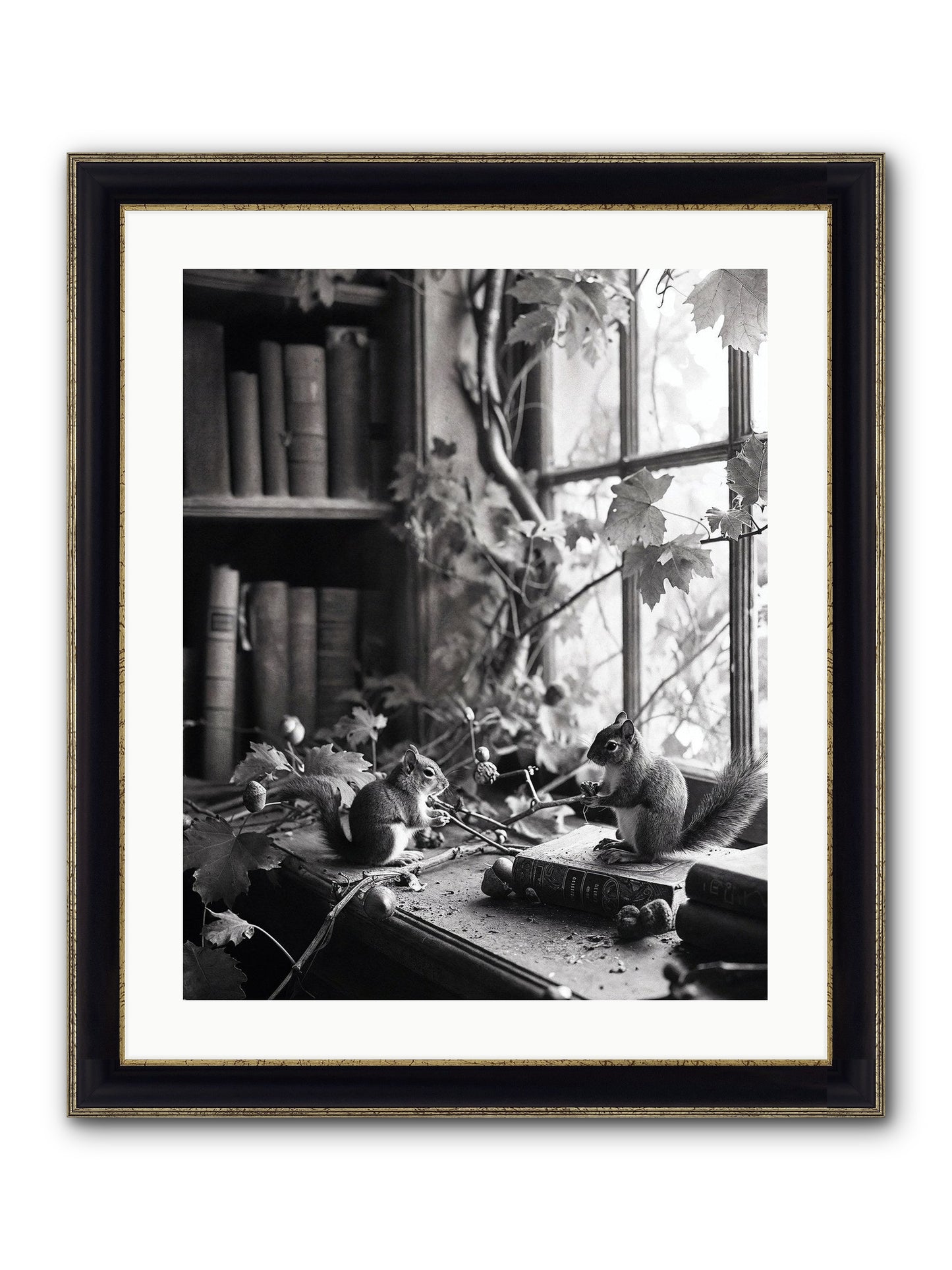 Conversation Framed Print - Black & Gold 20x25