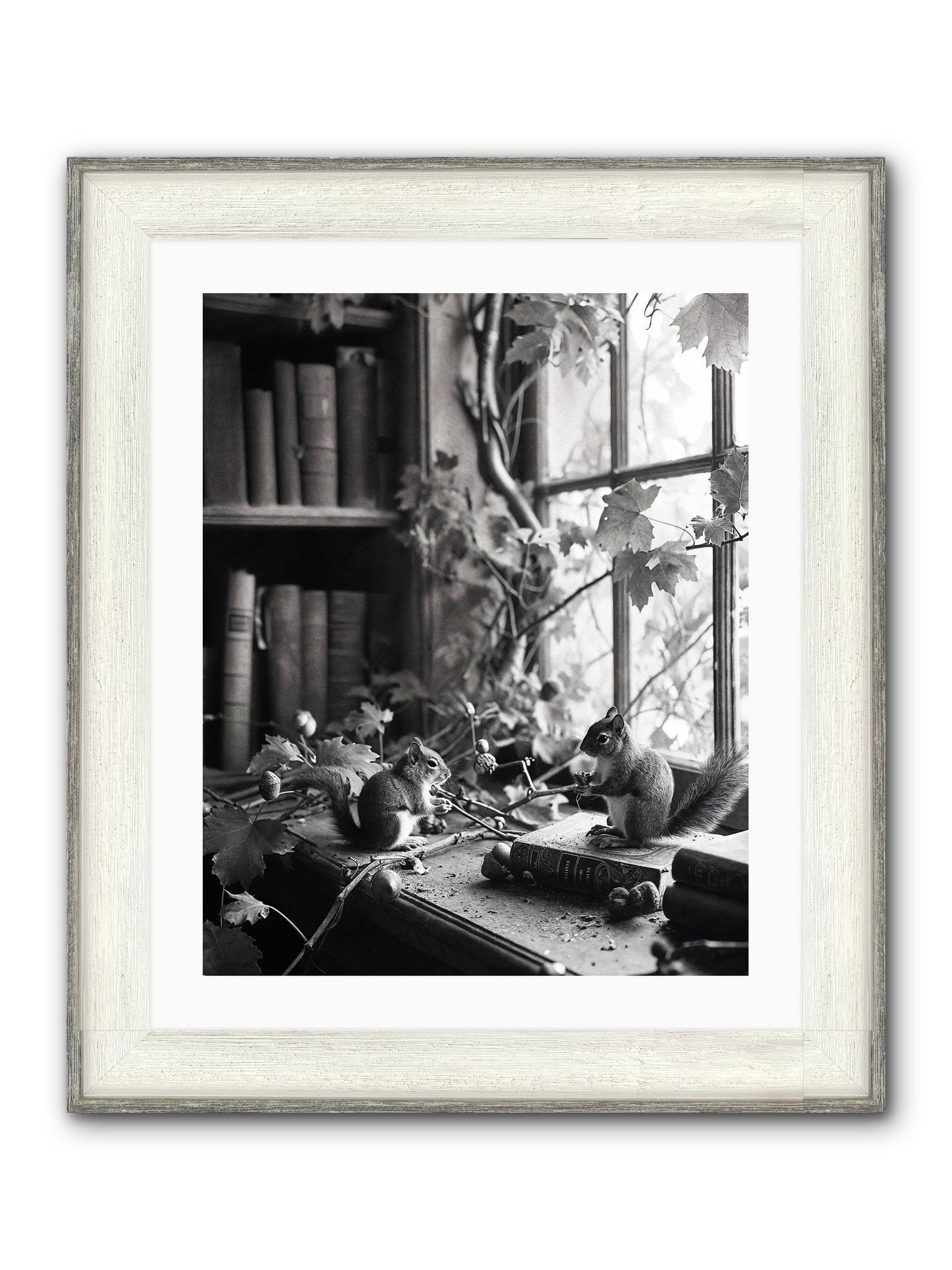 Conversation Framed Print - Driftwood White 20x25