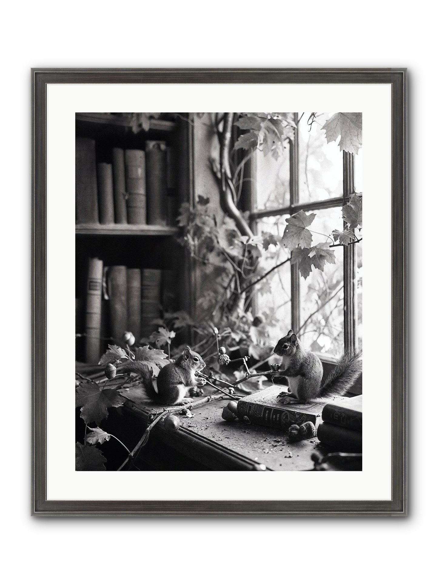 Conversation Framed Print - Slimwoods Black/Silver 20x25