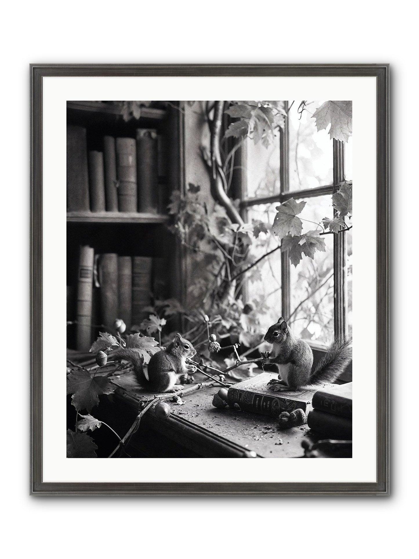 Conversation Framed Print - Slimwoods Black/Silver 24x30