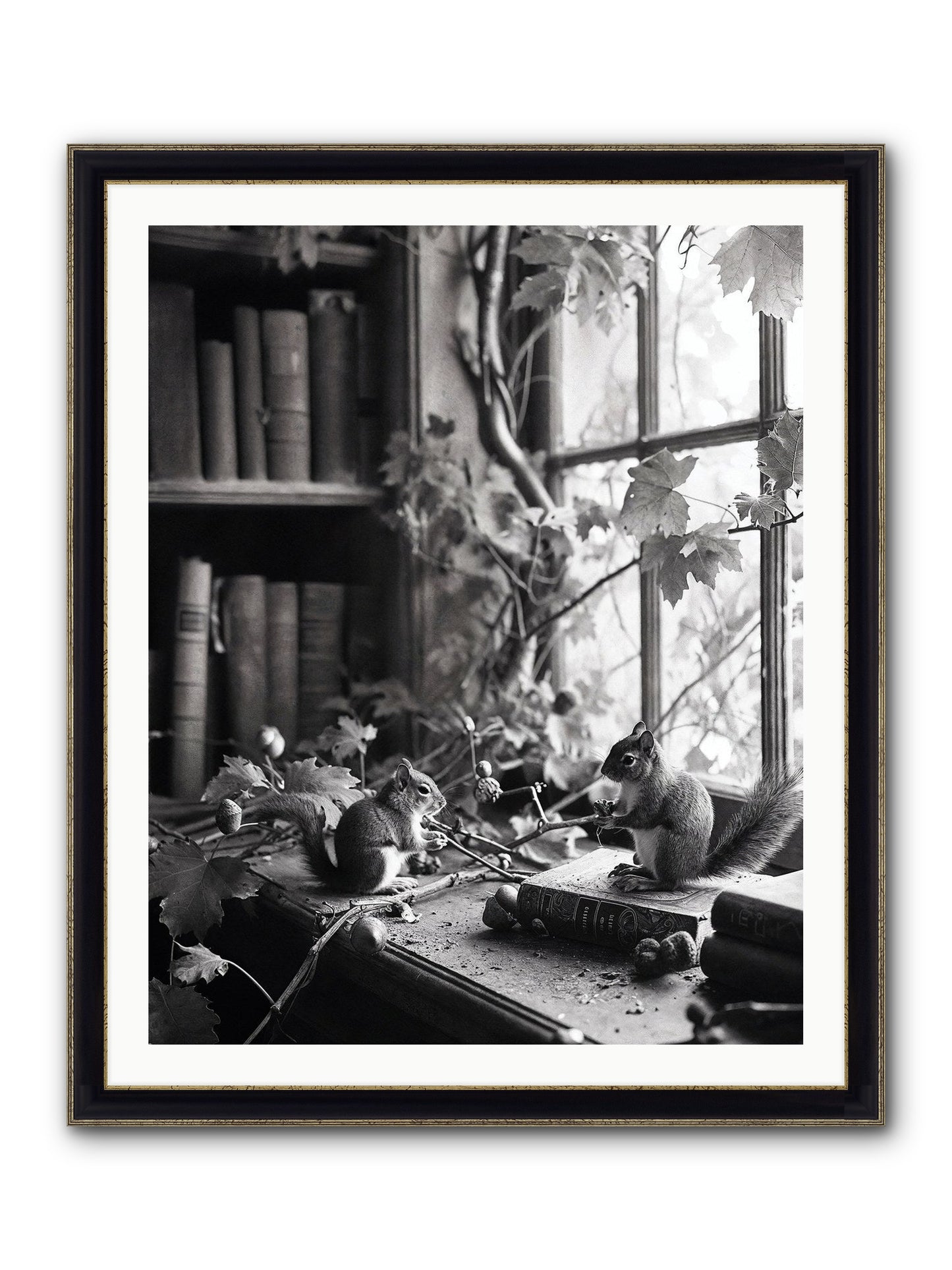 Conversation Framed Print - Black & Gold 32x40
