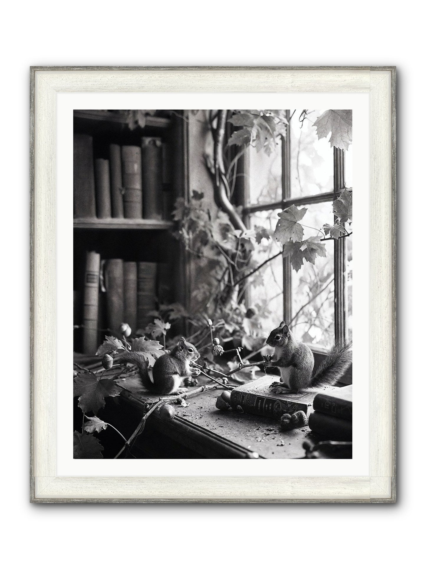 Conversation Framed Print - Driftwood White 32x40