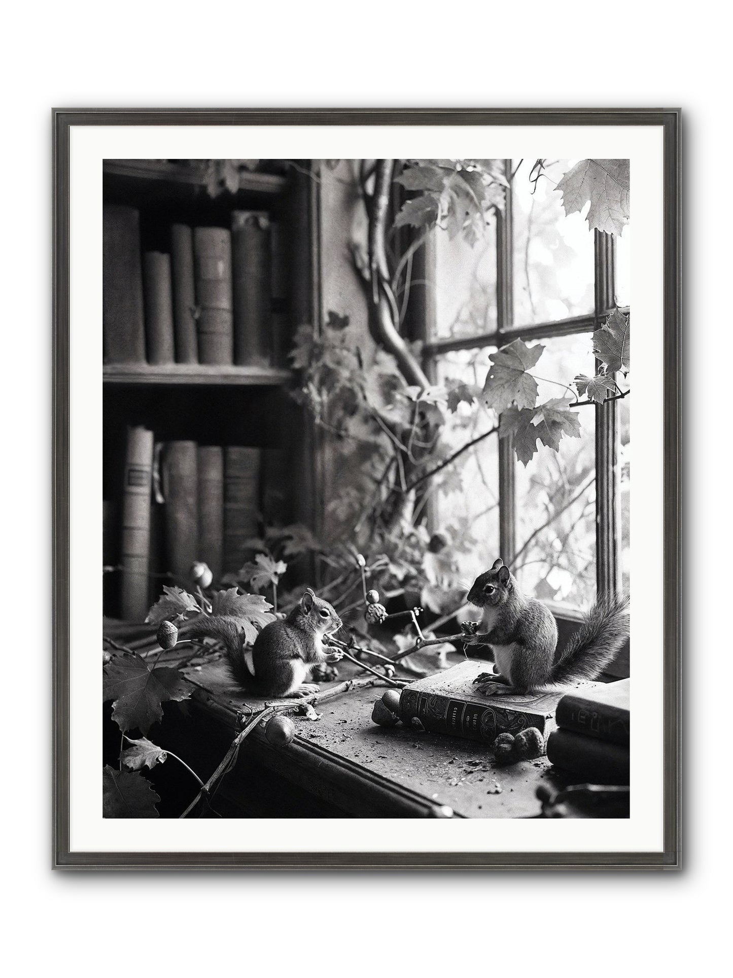 Conversation Framed Print - Slimwoods Black/Silver 32x40