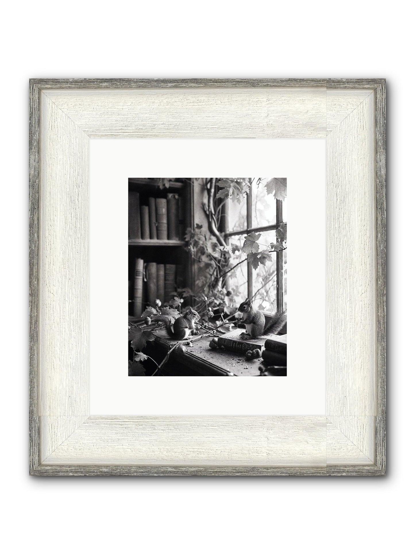 Conversation Framed Print - Driftwood White 8x10