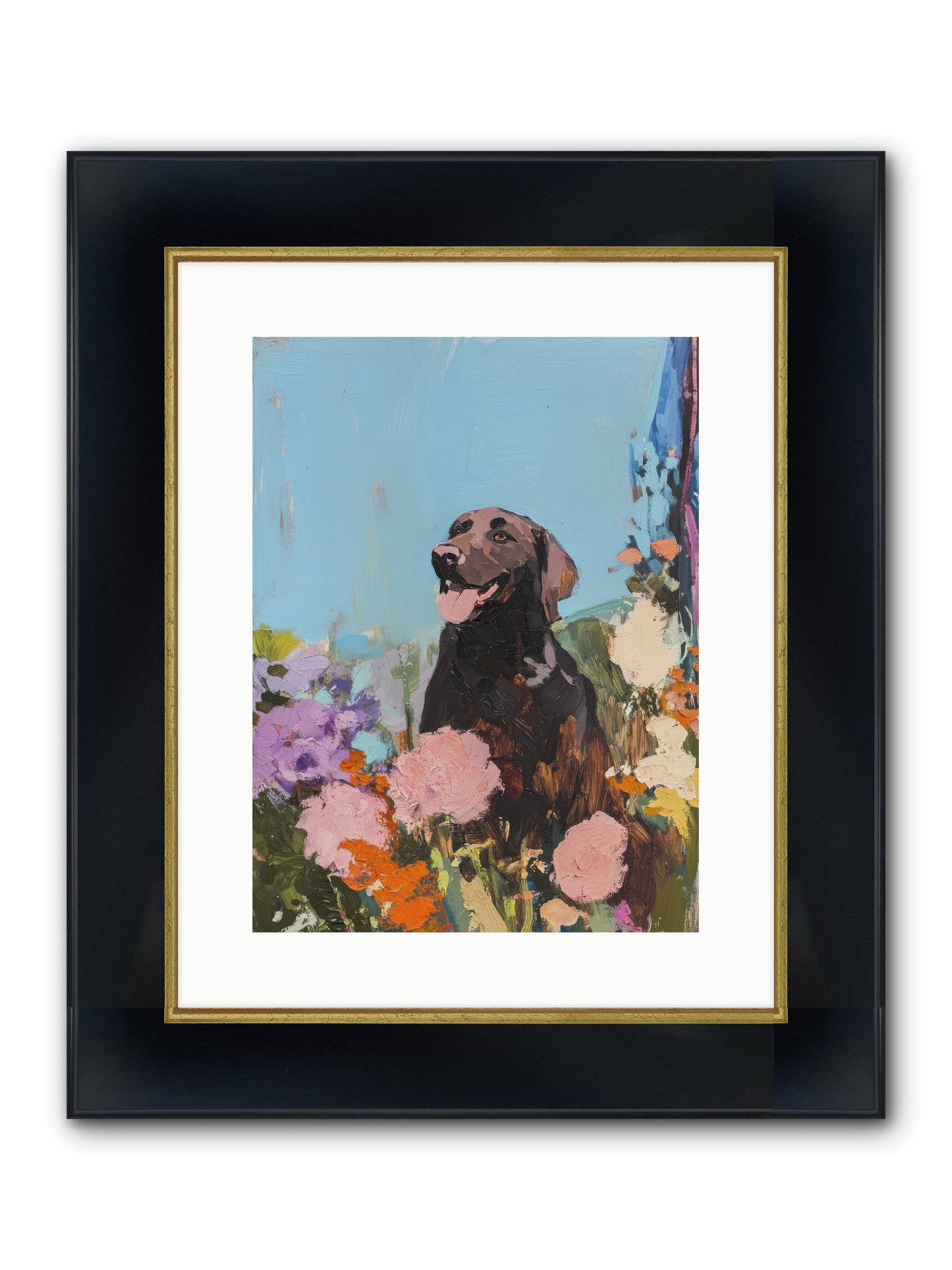 Corduroy Framed Print - Wide Black w/Gold 12x16