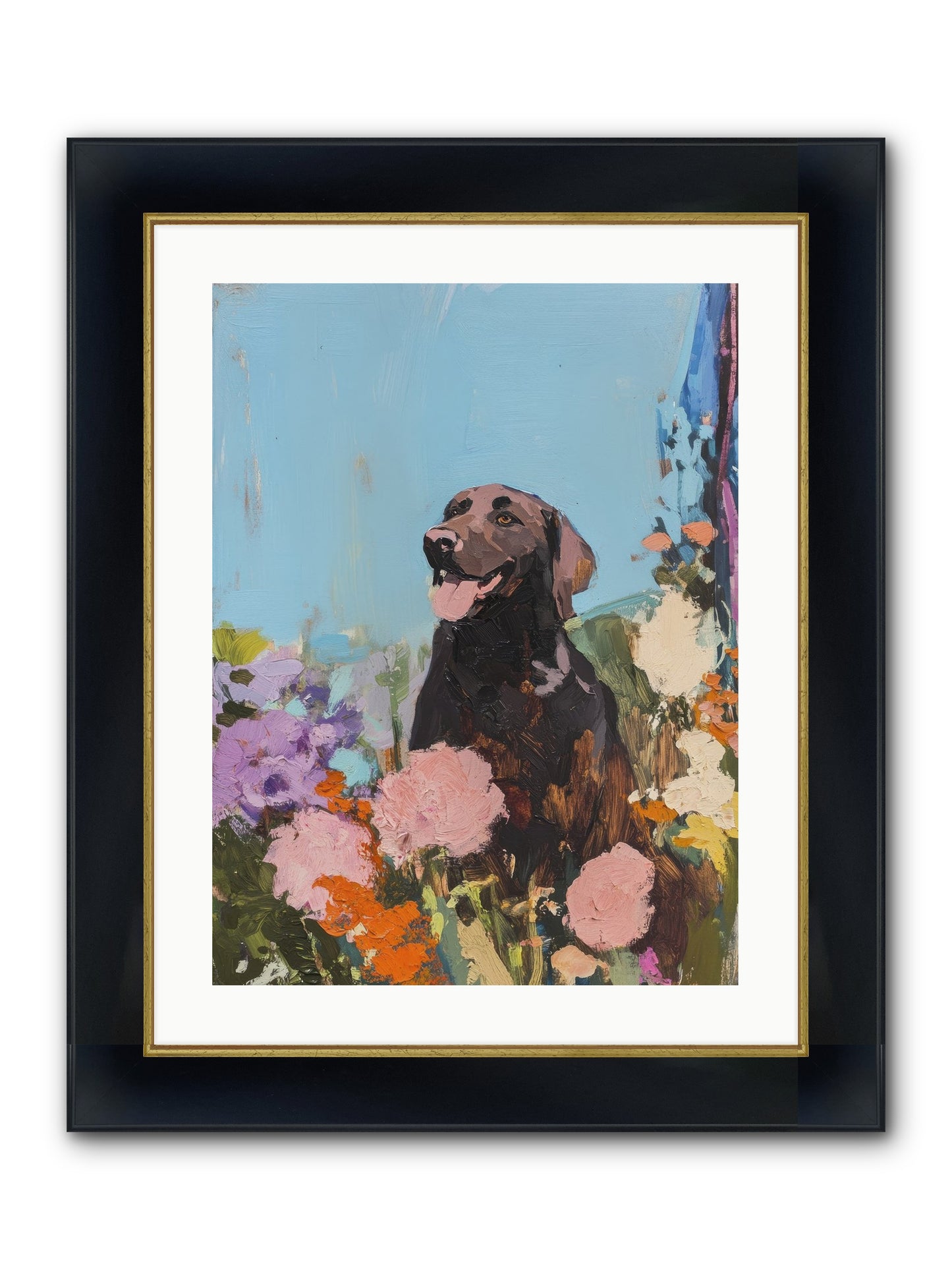 Corduroy Framed Print - Wide Black w/Gold 18x24