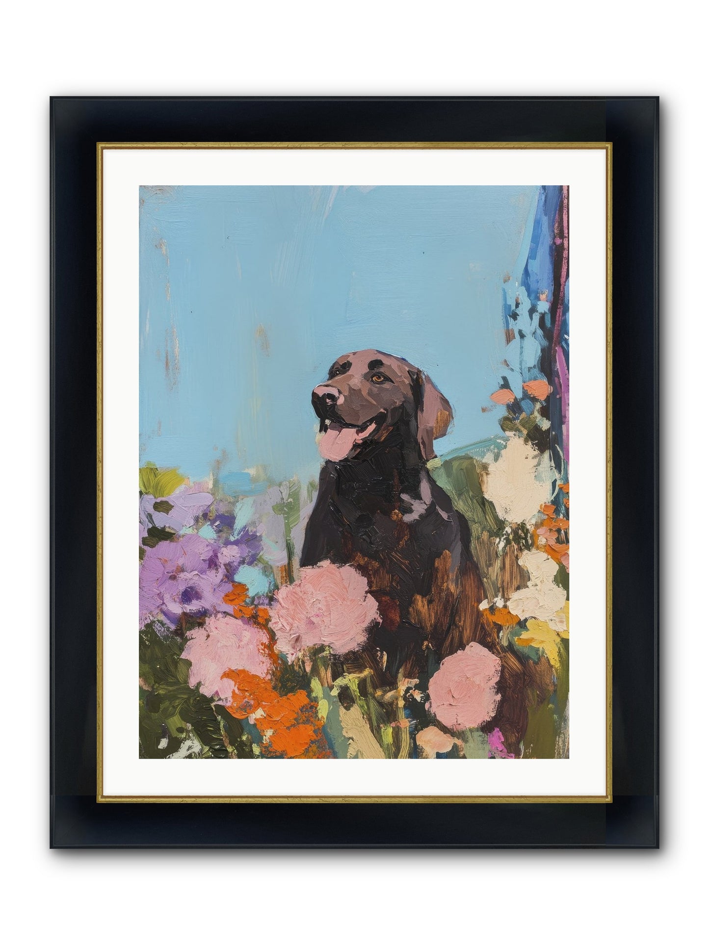 Corduroy Framed Print - Wide Black w/Gold 24x32
