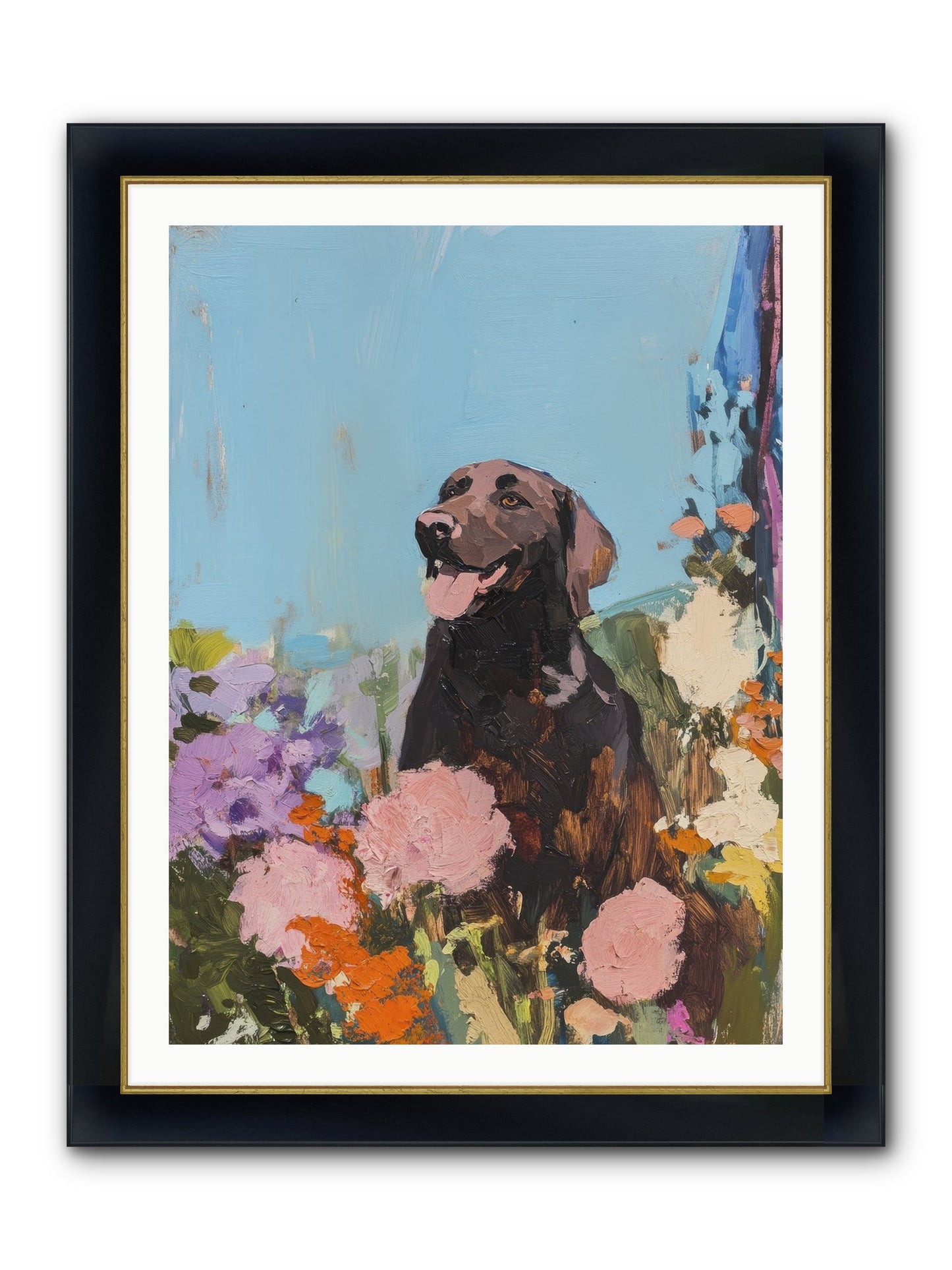 Corduroy Framed Print - Wide Black w/Gold 30x40