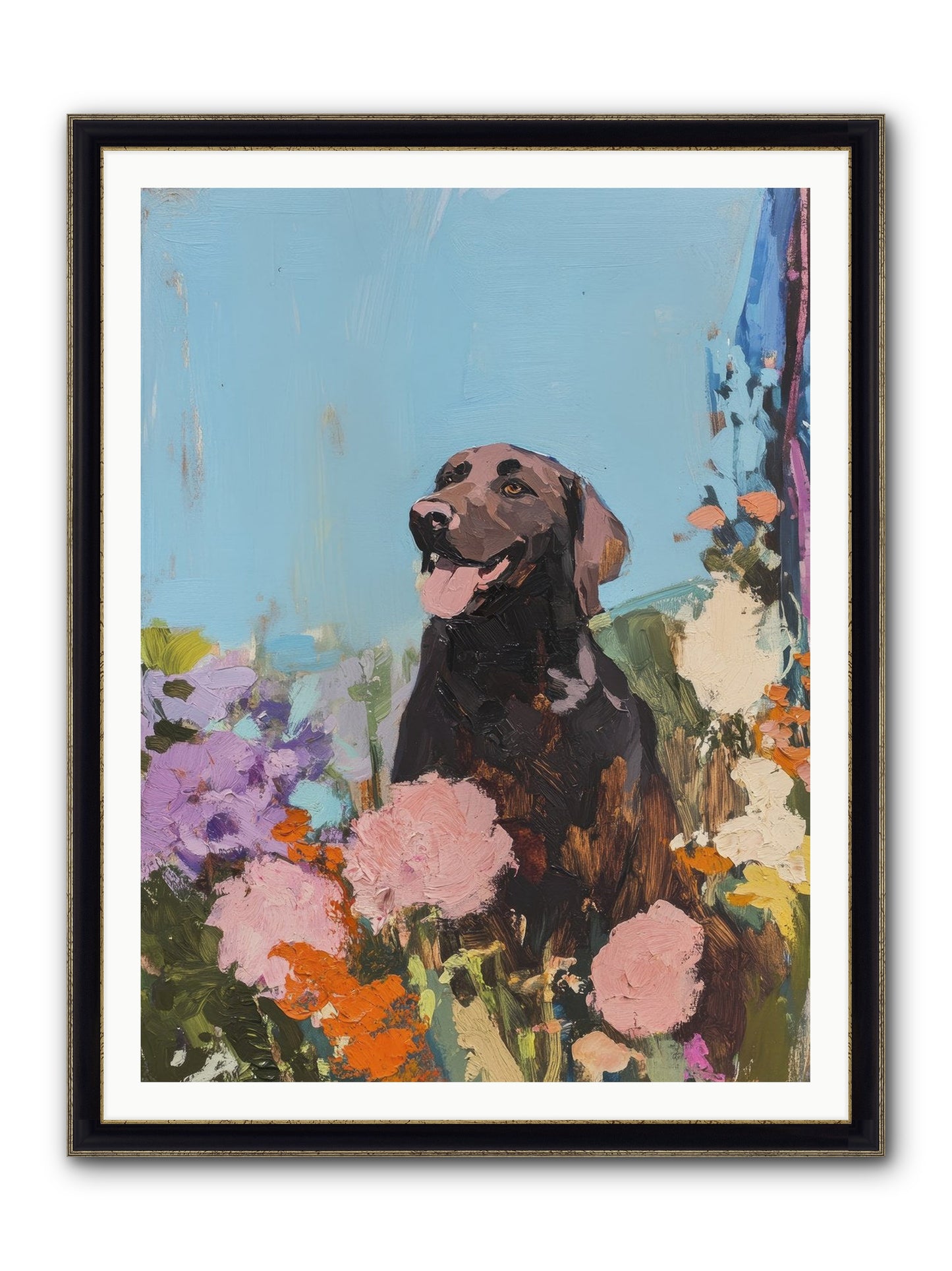 Corduroy Framed Print - Black & Gold 36x48