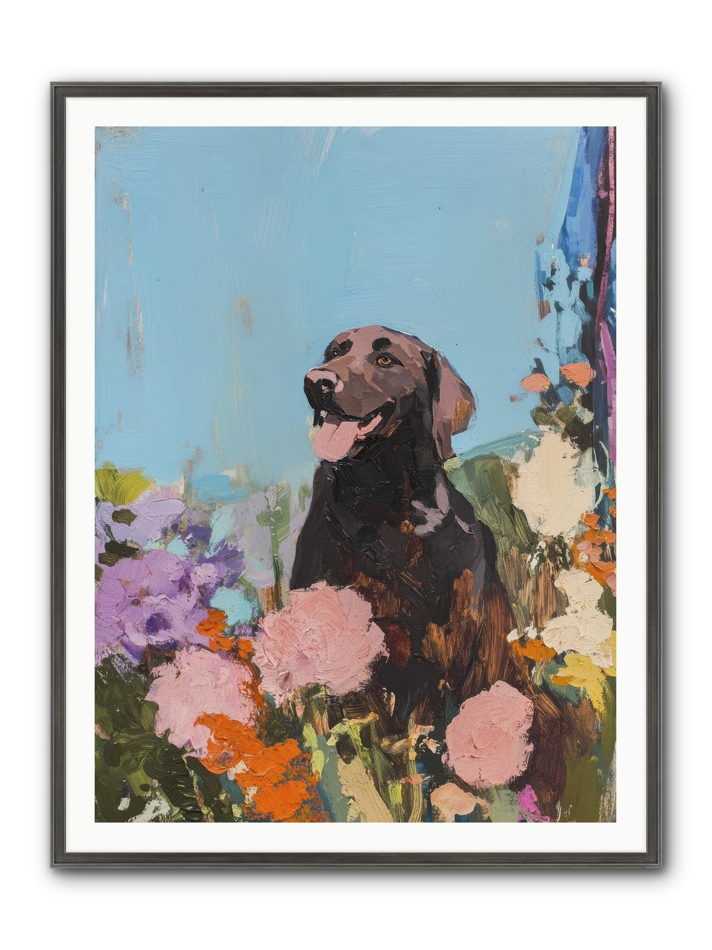 Corduroy Framed Print - Slimwoods Black/Silver 36x48