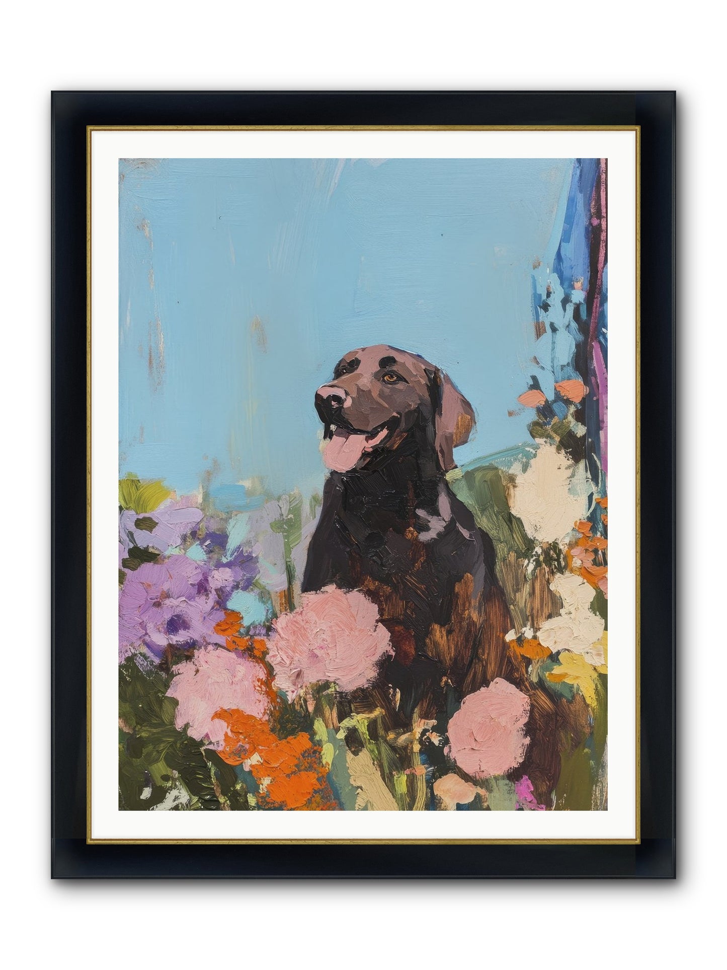 Corduroy Framed Print - Wide Black w/Gold 36x48