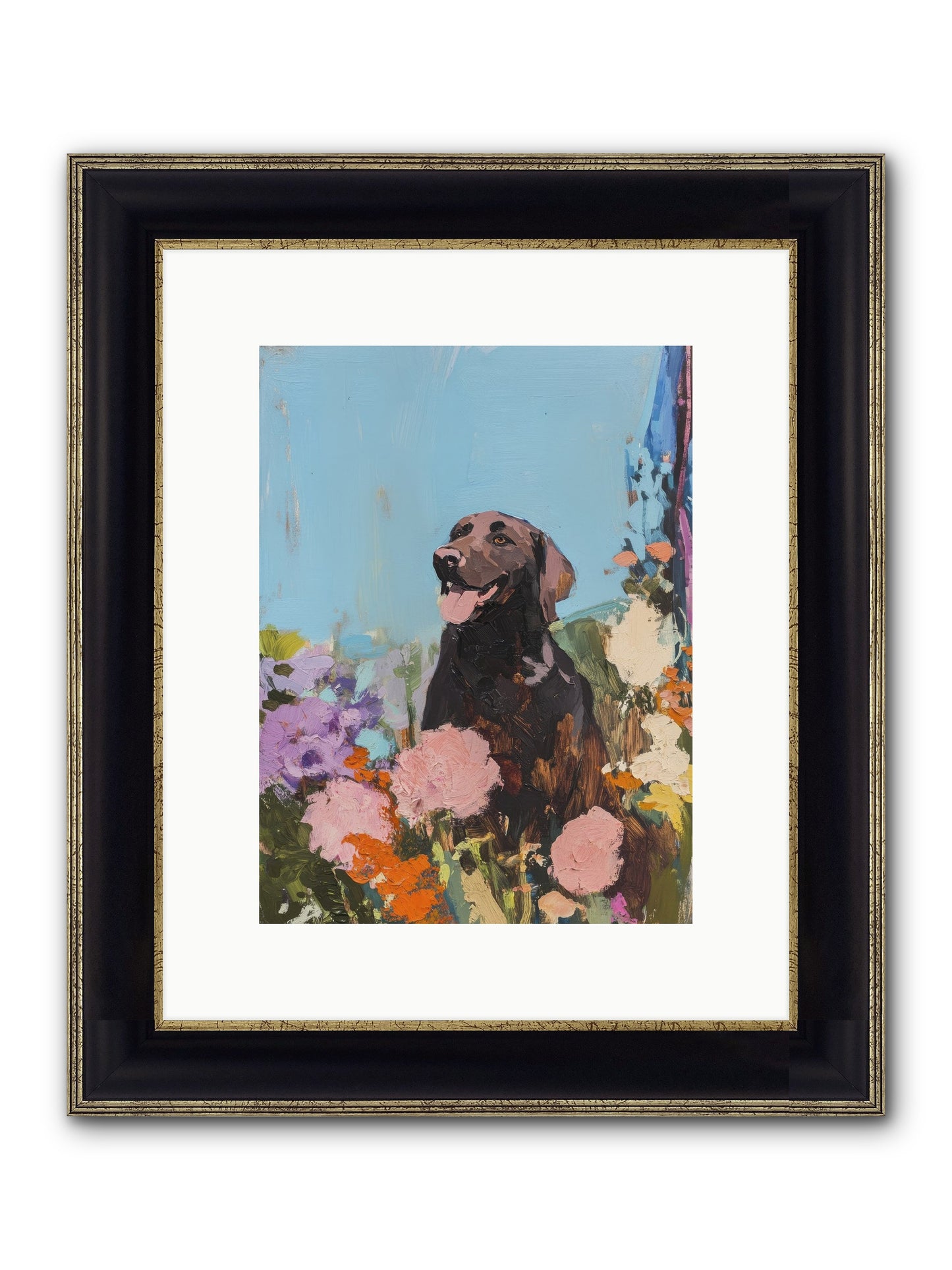 Corduroy Framed Print - Black & Gold 9x12