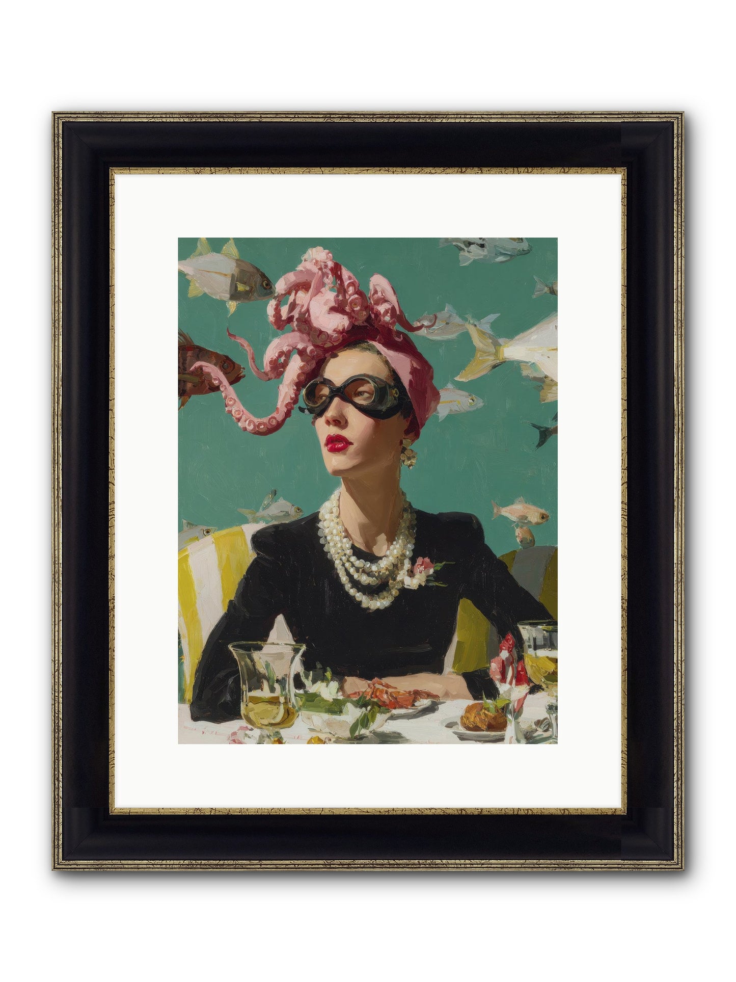 Corsages For The Unannounced Framed Print - Black & Gold 12x16