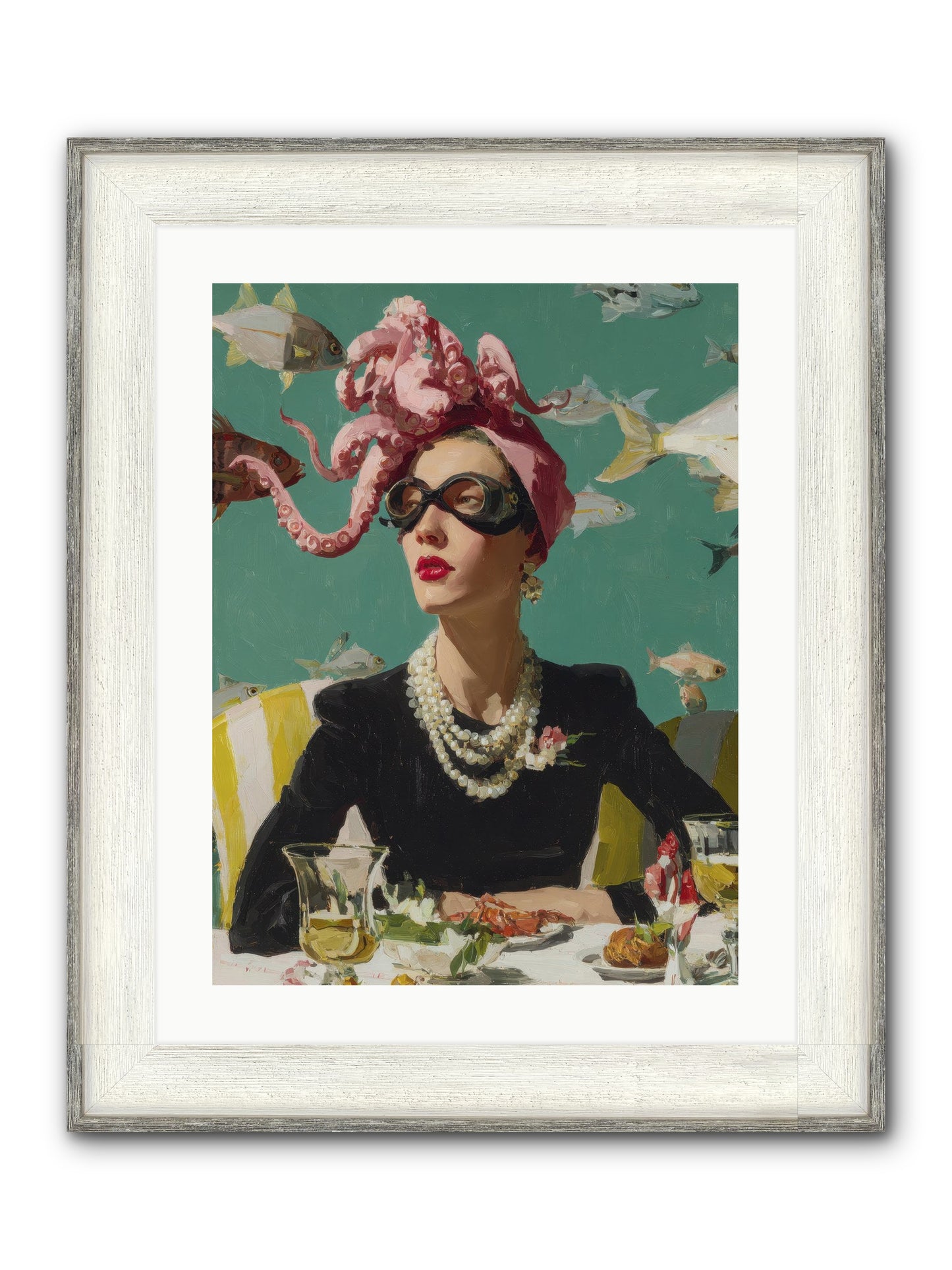 Corsages For The Unannounced Framed Print - Driftwood White 18x24