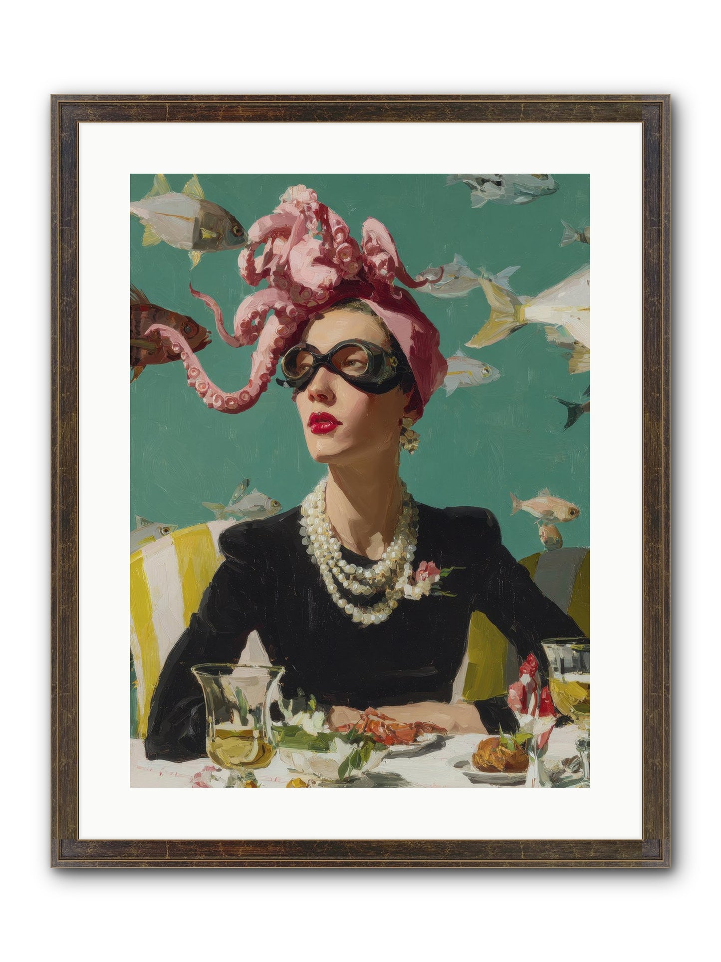 Corsages For The Unannounced Framed Print - Slimwoods Black/Gold 18x24
