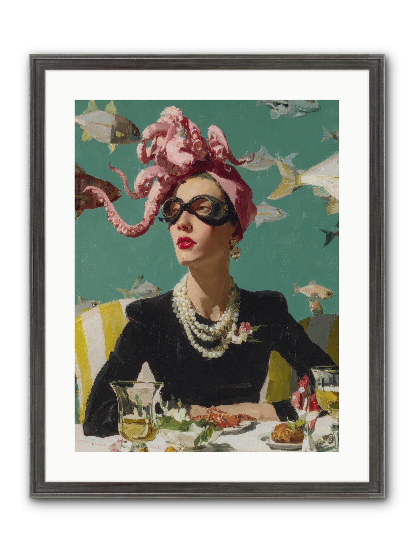 Corsages For The Unannounced Framed Print - Slimwoods Black/Silver 18x24