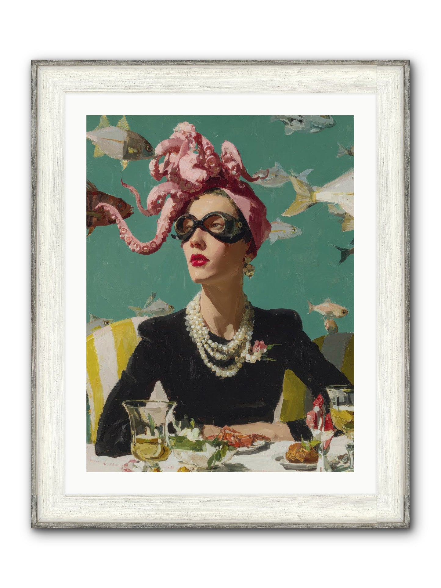 Corsages For The Unannounced Framed Print - Driftwood White 24x32