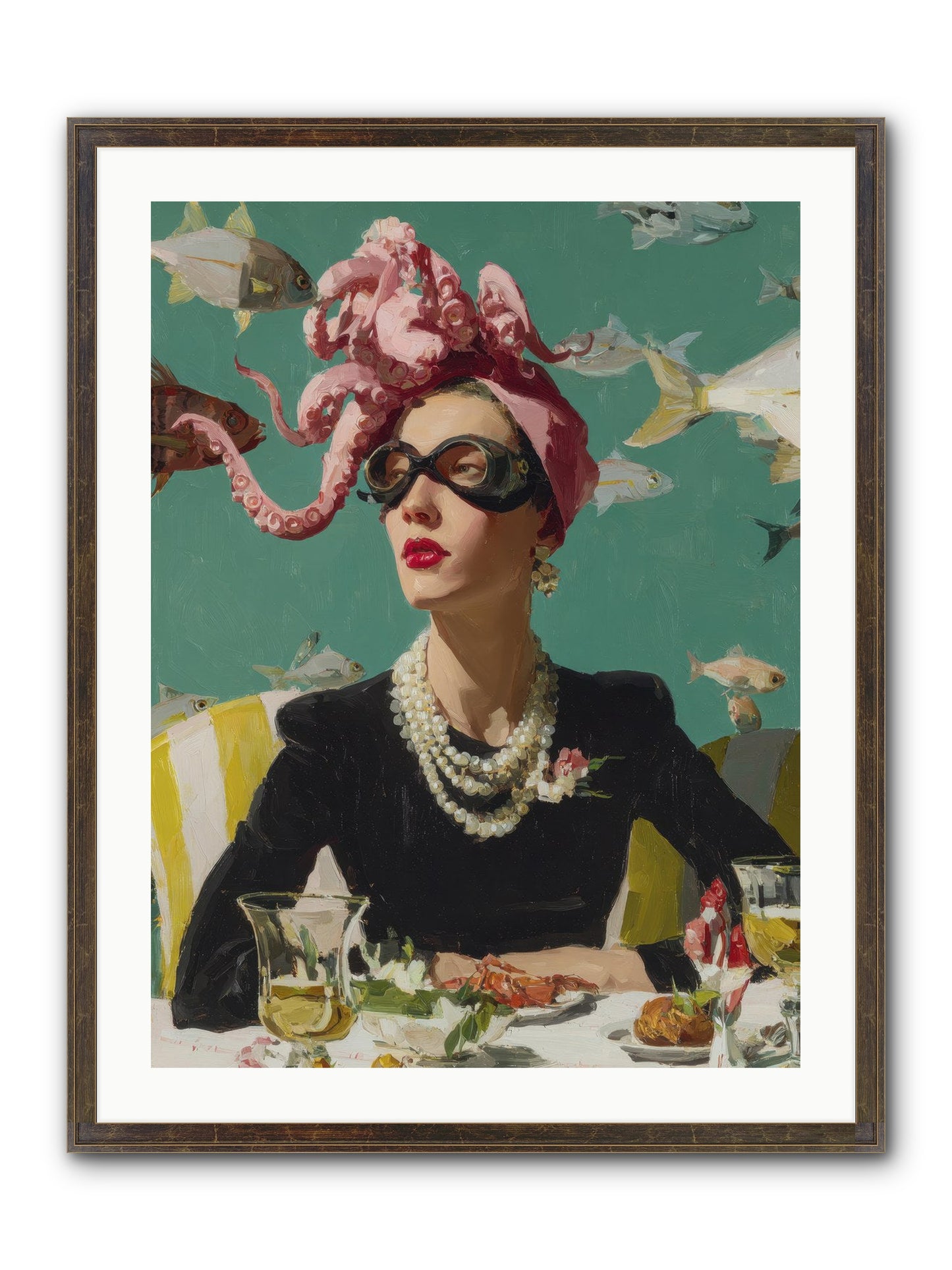 Corsages For The Unannounced Framed Print - Slimwoods Black/Gold 24x32