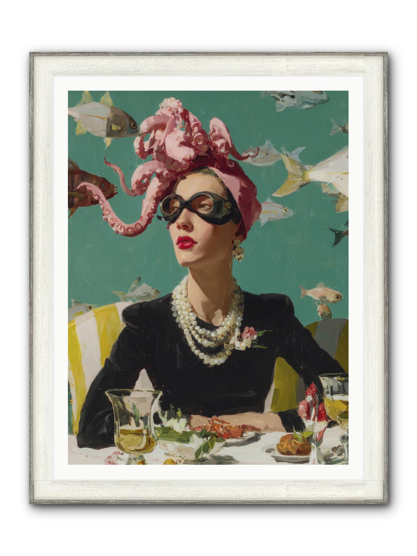 Corsages For The Unannounced Framed Print - Driftwood White 36x48
