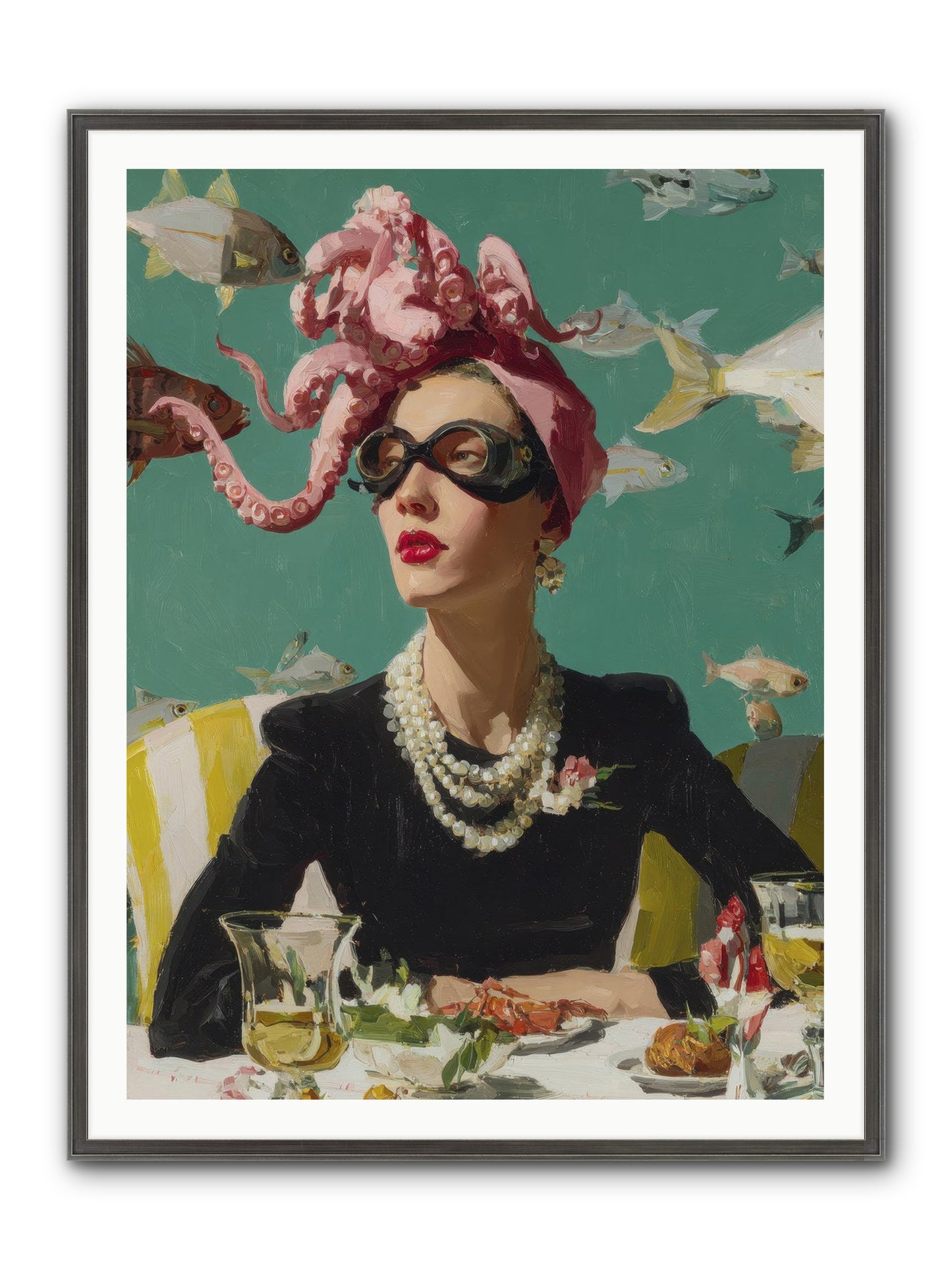 Corsages For The Unannounced Framed Print - Slimwoods Black/Silver 36x48