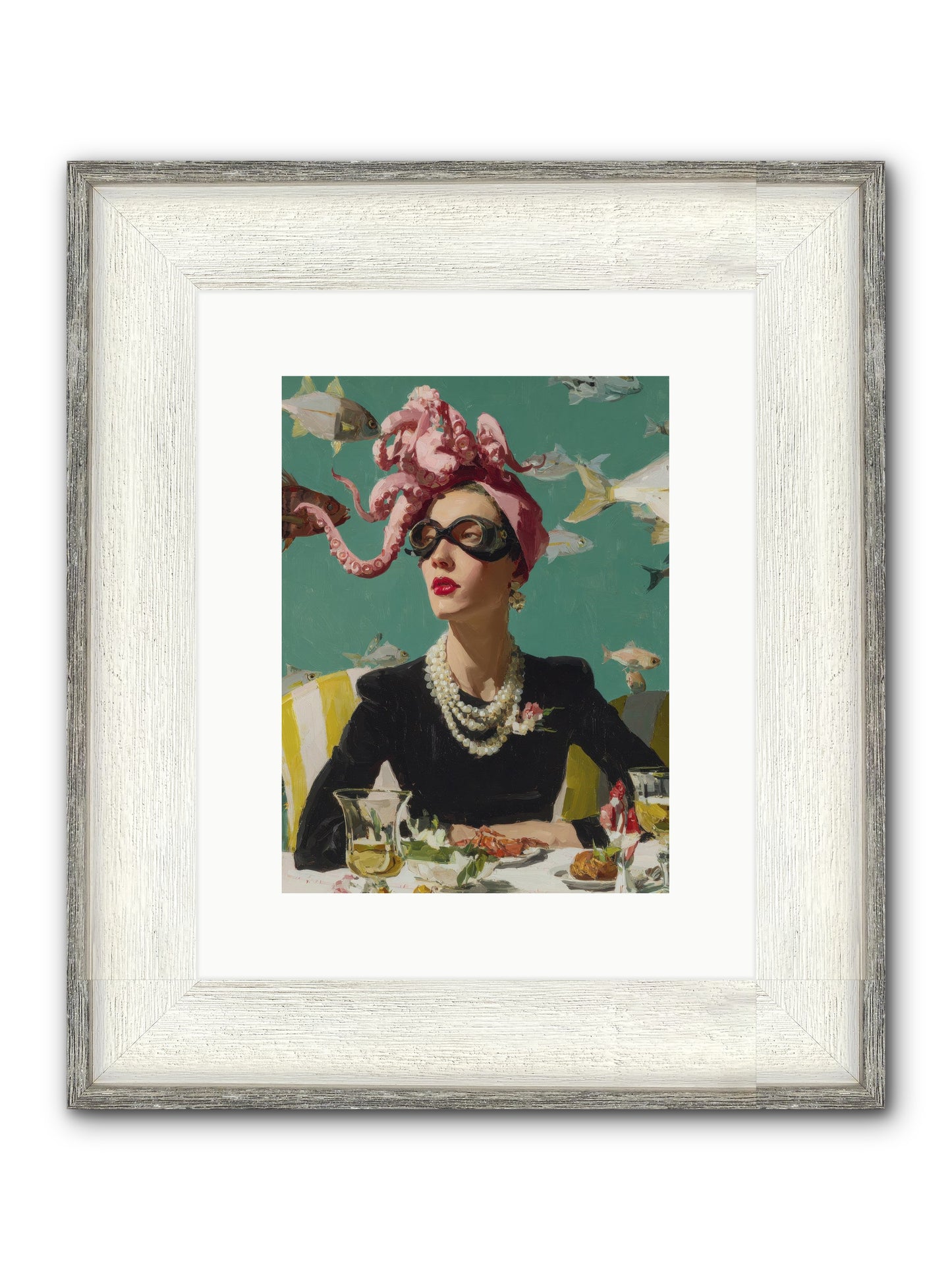 Corsages For The Unannounced Framed Print - Driftwood White 9x12