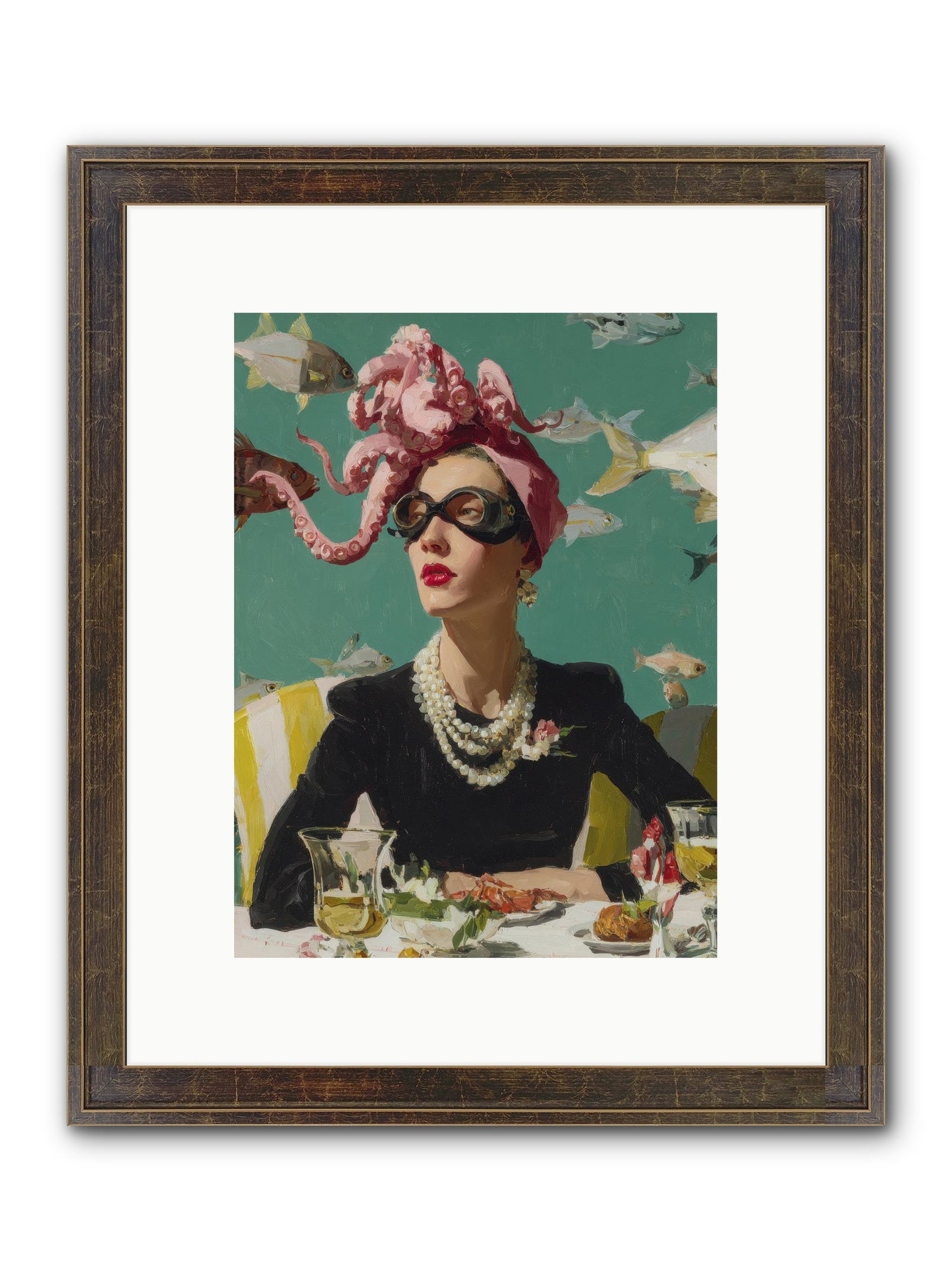 Corsages For The Unannounced Framed Print - Slimwoods Black/Gold 9x12