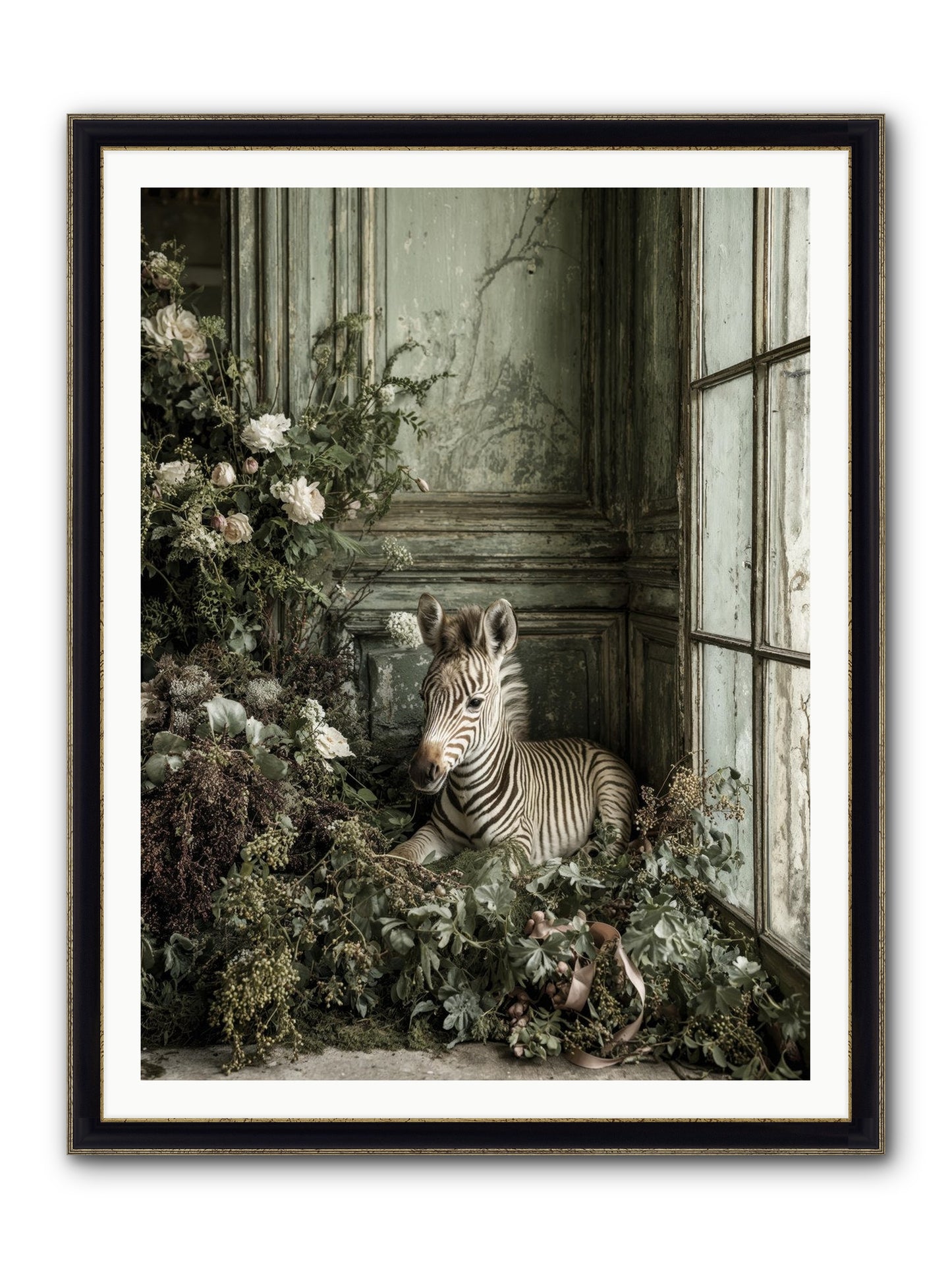 Cosette Framed Print - Black & Gold 36x48