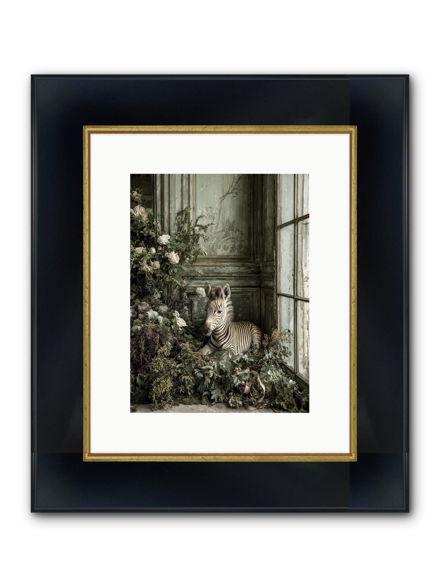Cosette Framed Print - Wide Black w/Gold 9x12