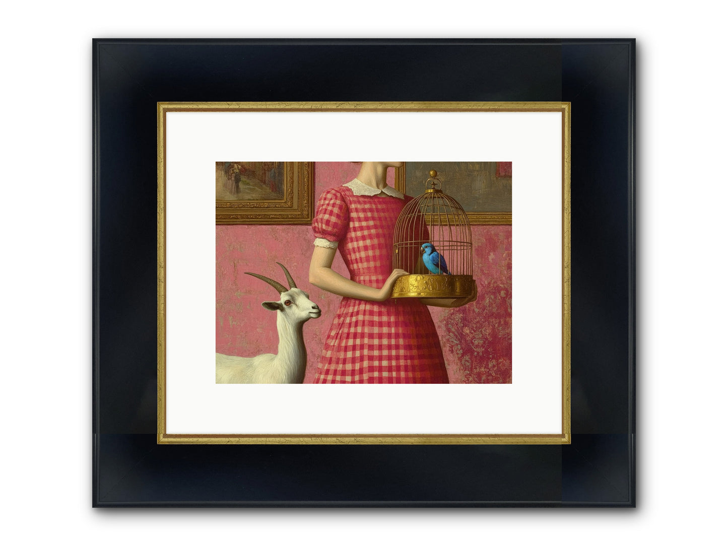 Cottage Companions Framed Print - Wide Black w/Gold 12x9