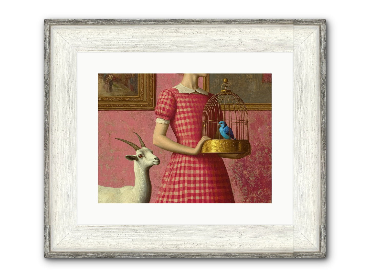 Cottage Companions Framed Print - Driftwood White 16x12